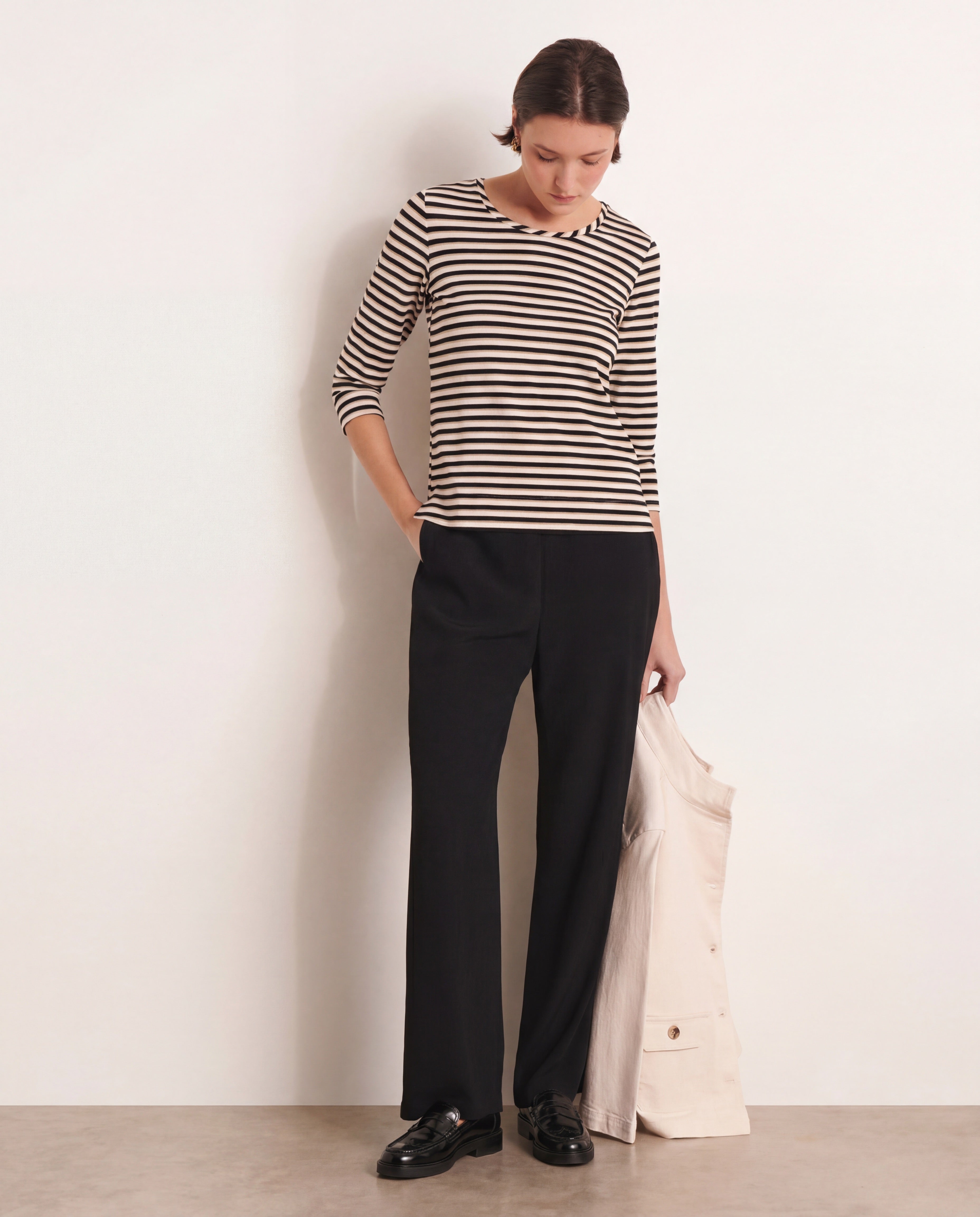 Pantalon fluide large noir PALERMA/13203/500