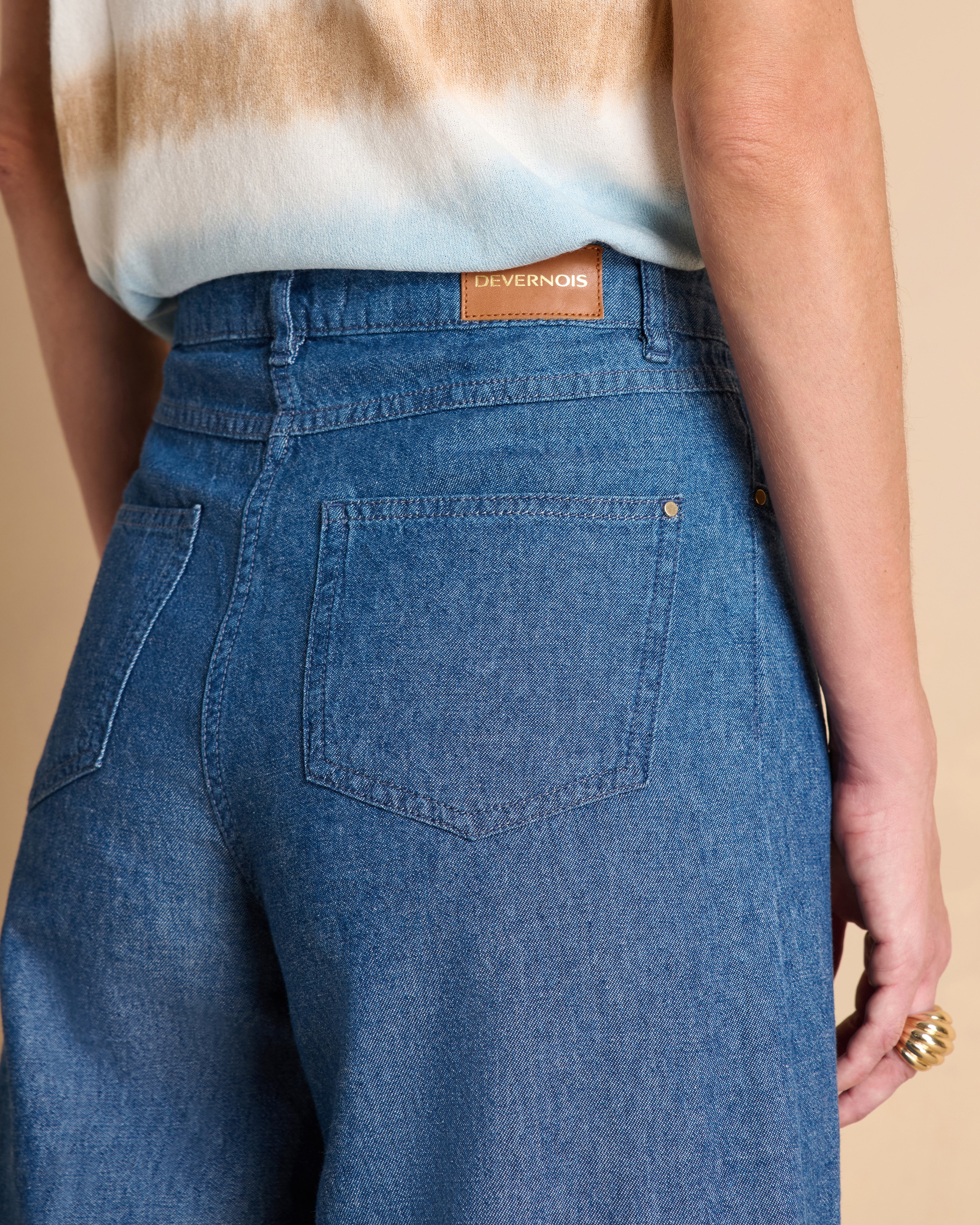 Jean jupe-culotte bleu en coton 