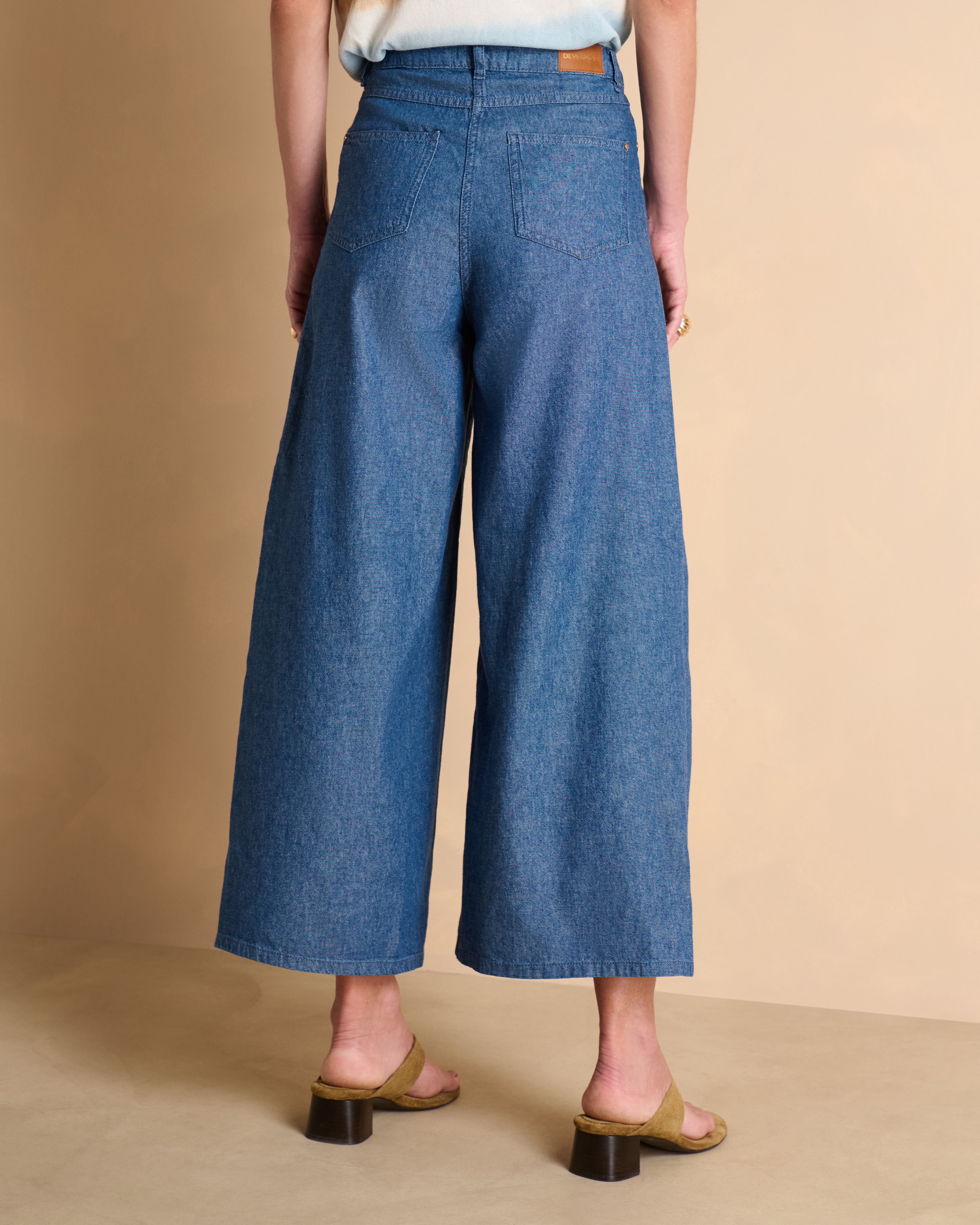 Jean jupe-culotte bleu en coton 