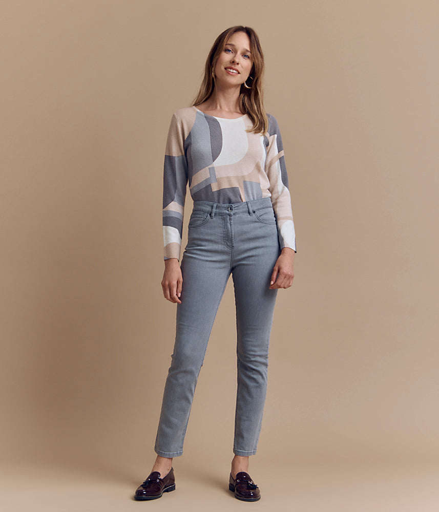 Stretch cotton jeans PANJEAN-GREY/84202/425