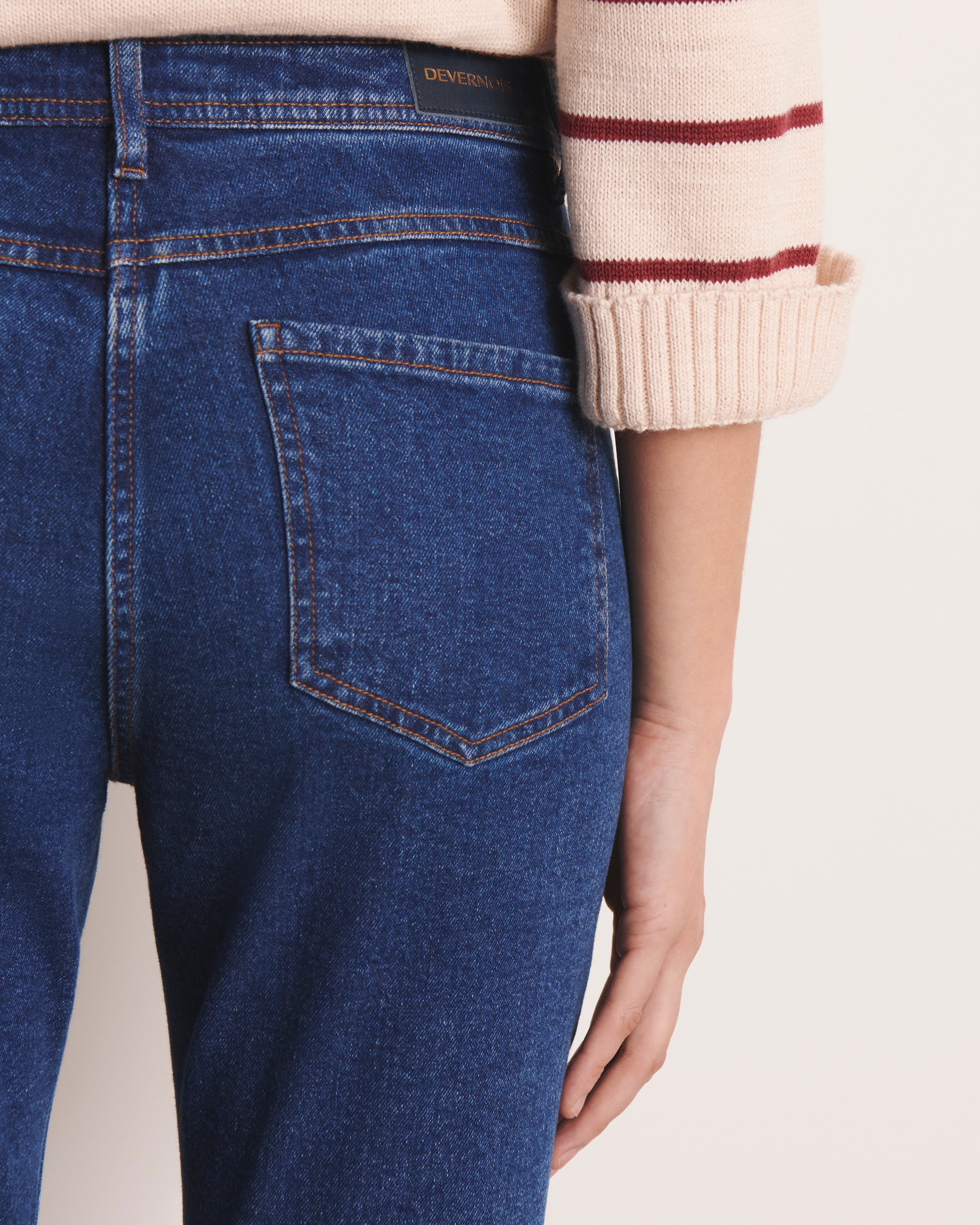 jeans large en coton stretch