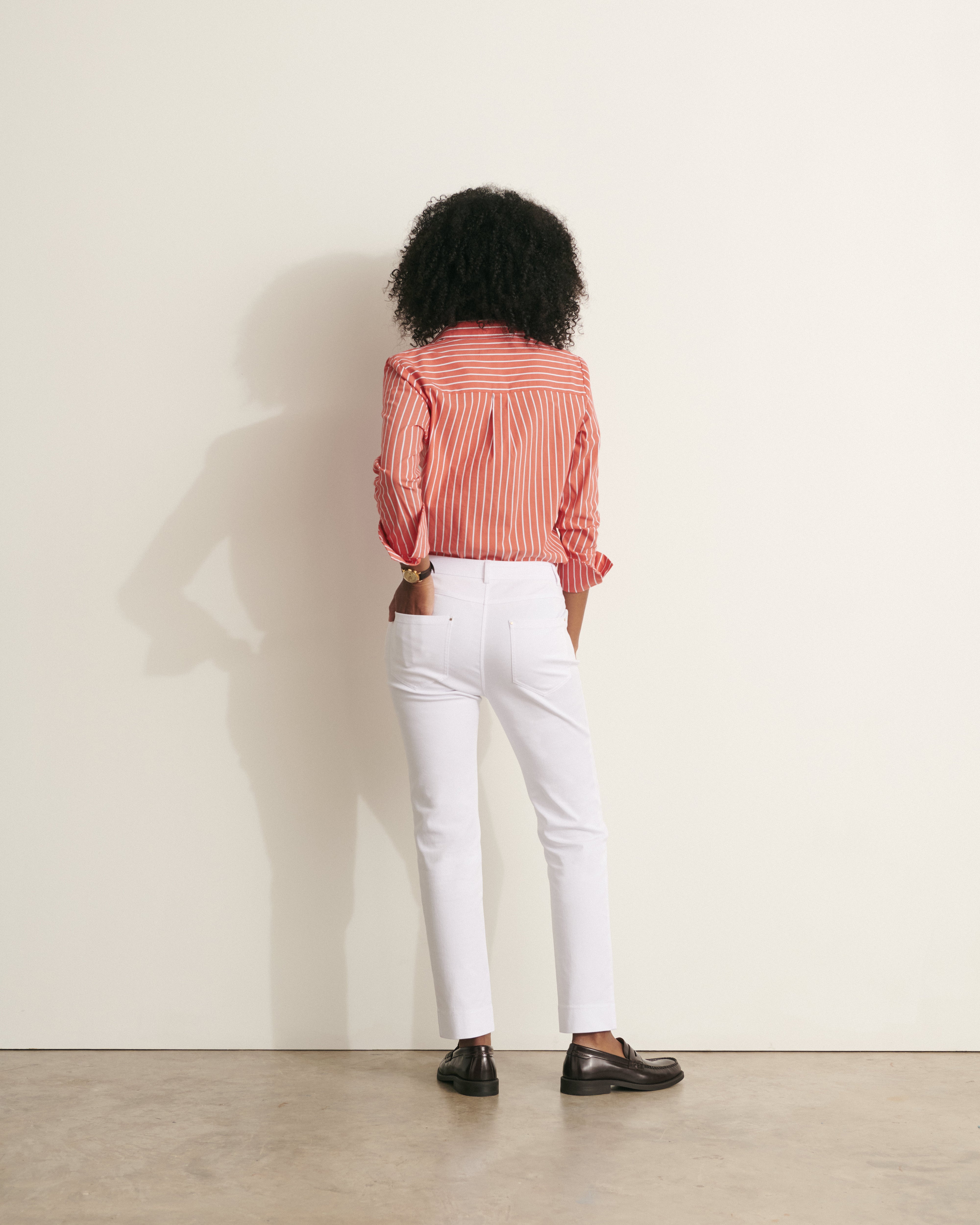 pantalon droit blanc 7/8e