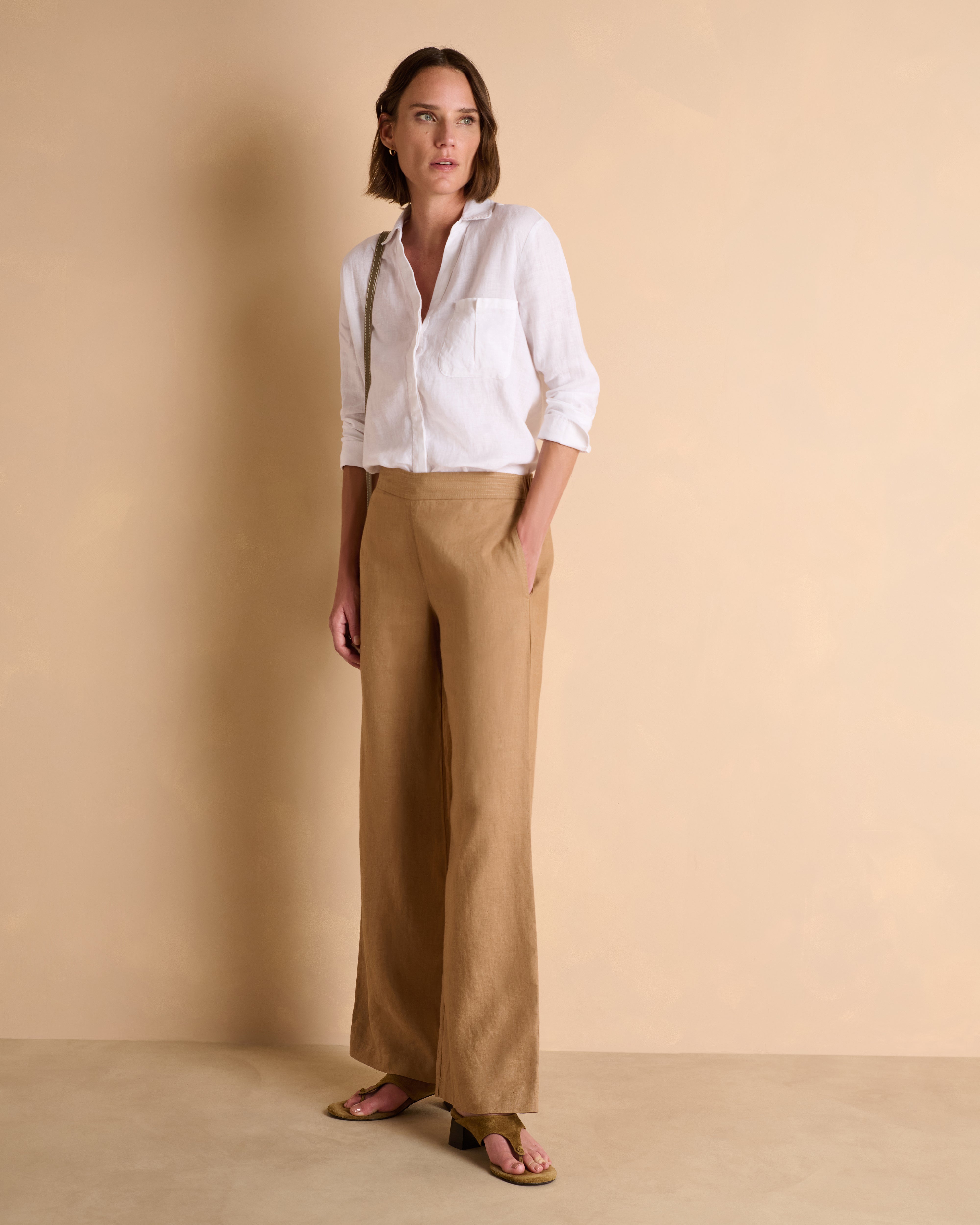 Pantalon large en lin
