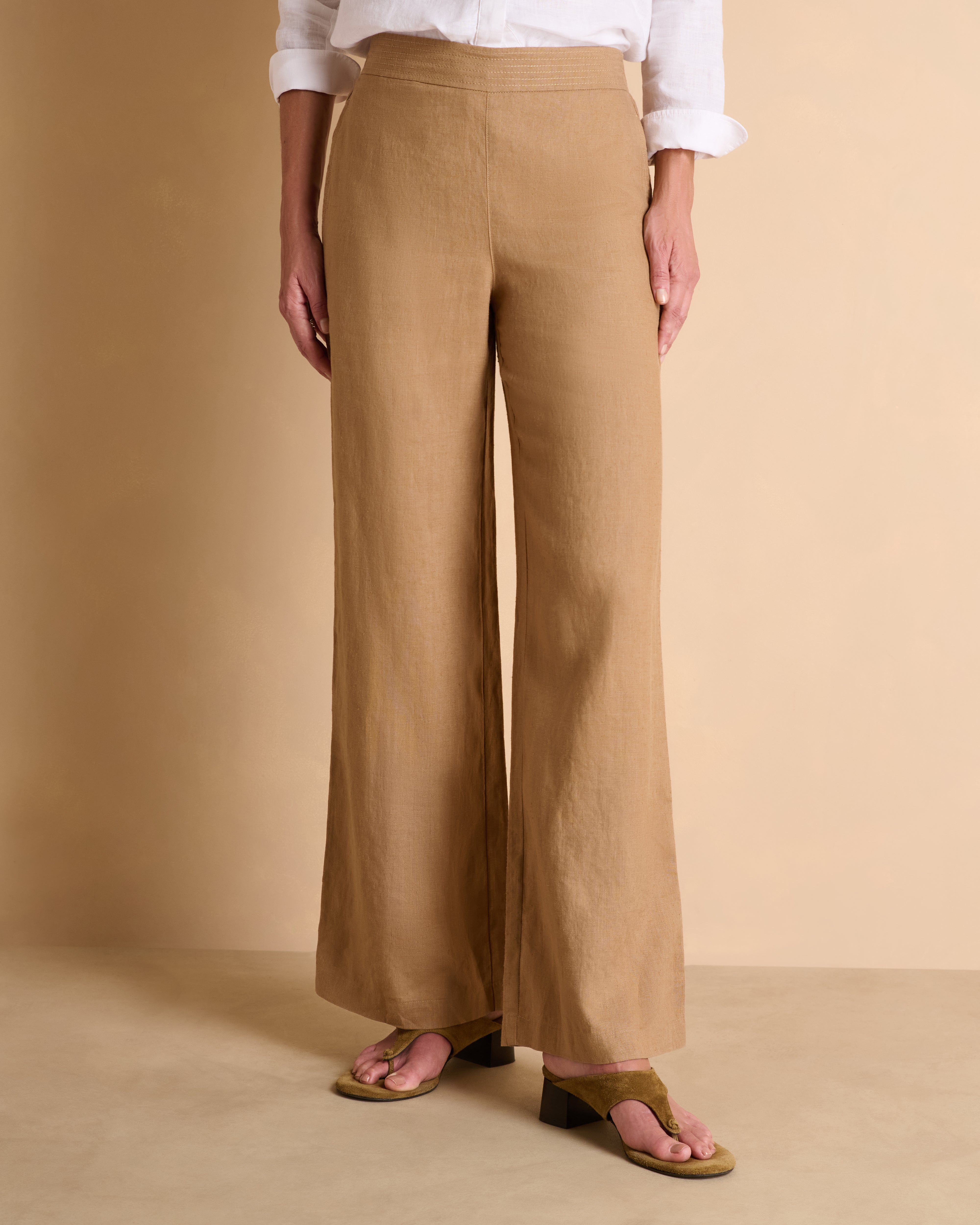 Pantalon large en lin