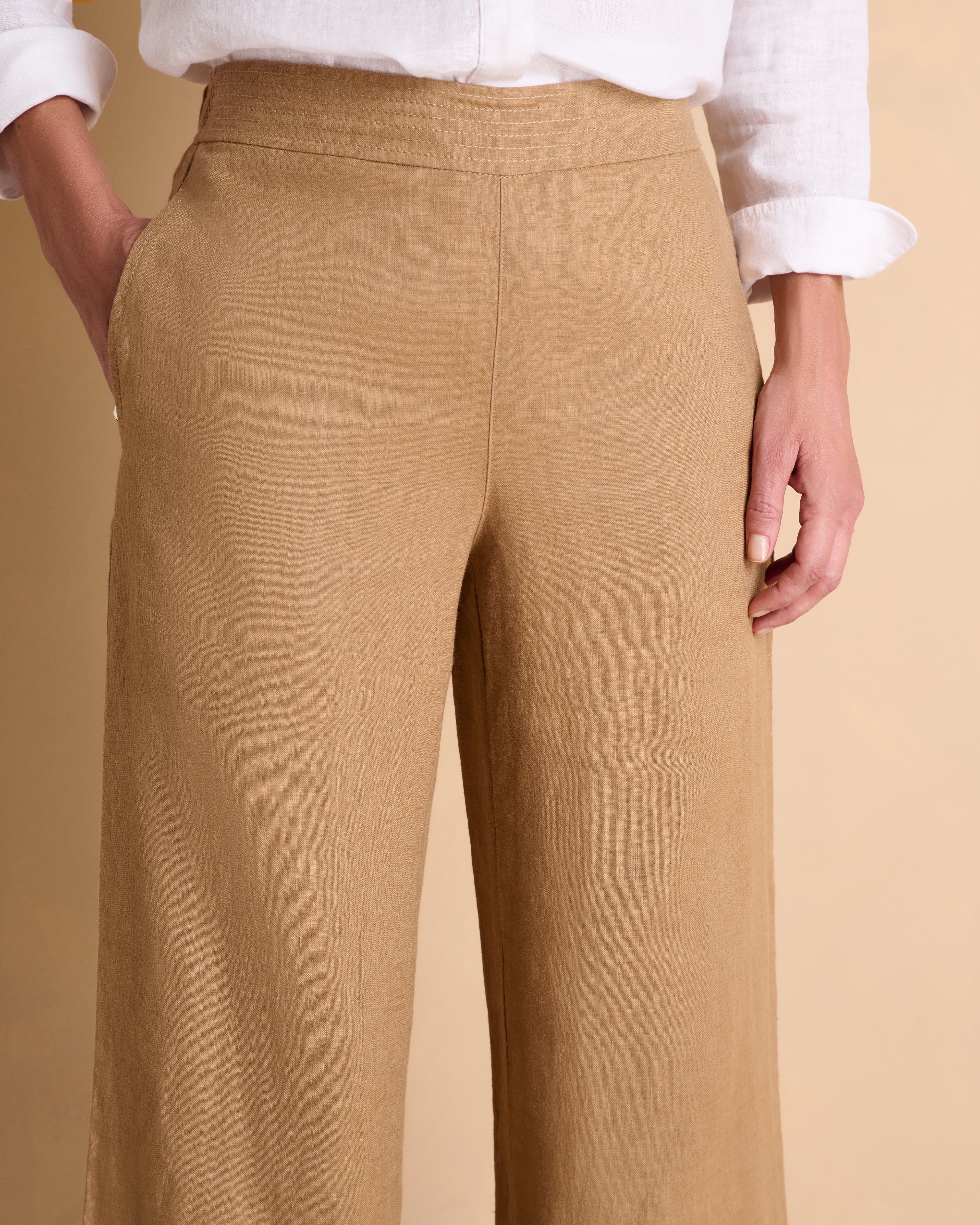 Pantalon large en lin