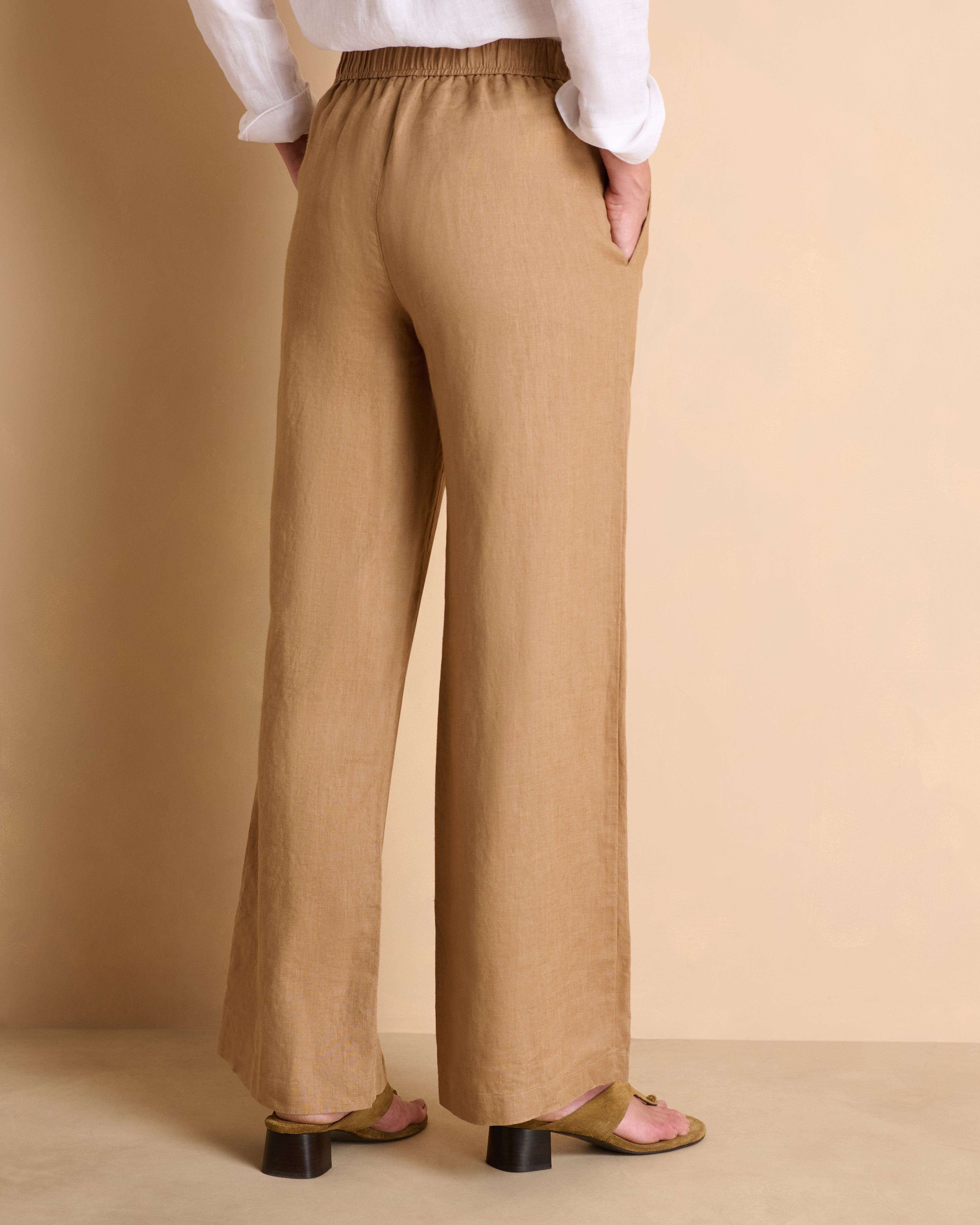 Pantalon large en lin