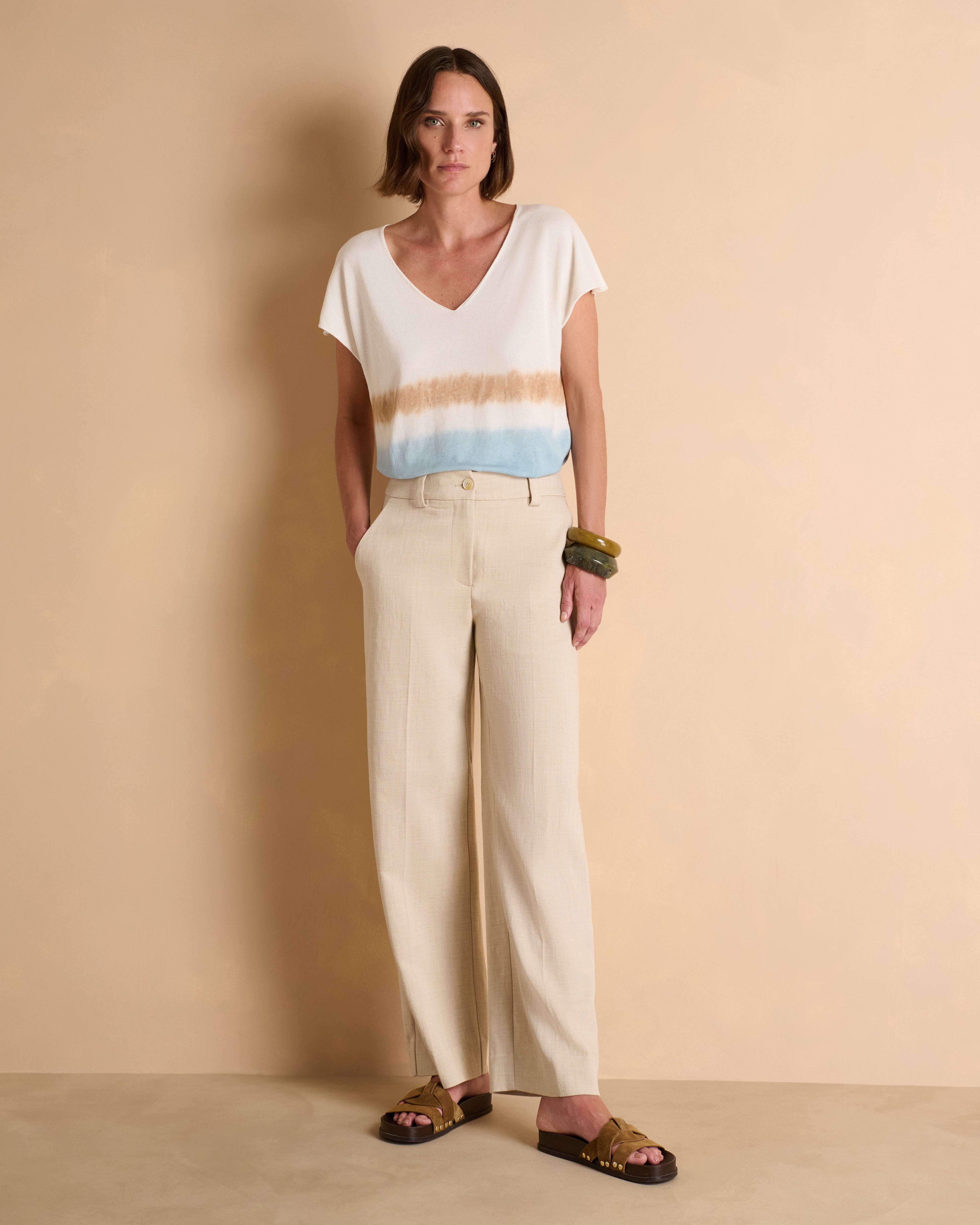 Pantalon large beige PHILBY13/13323/007