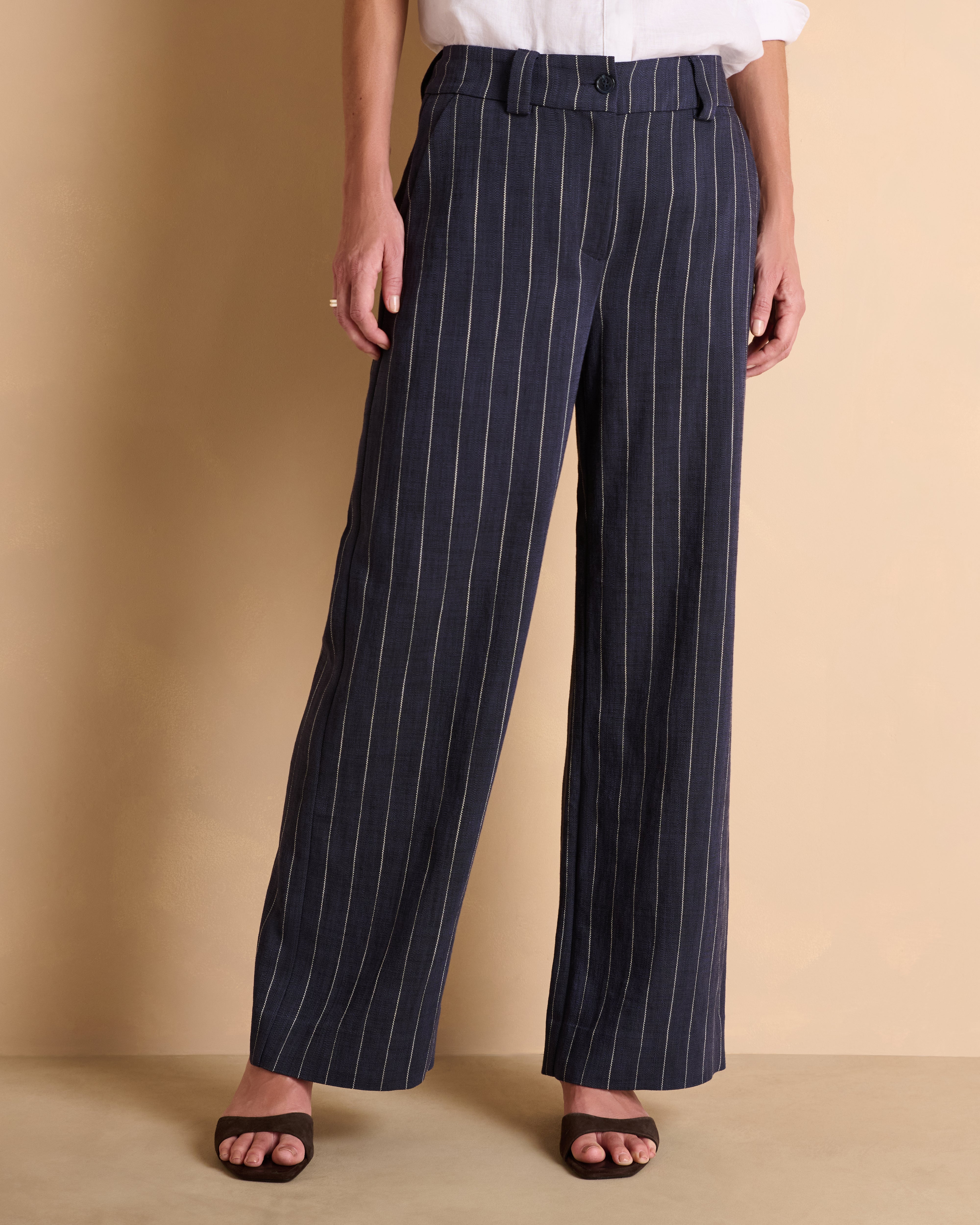 Pantalon large bleu marine à rayures PHILBY13/13323/635