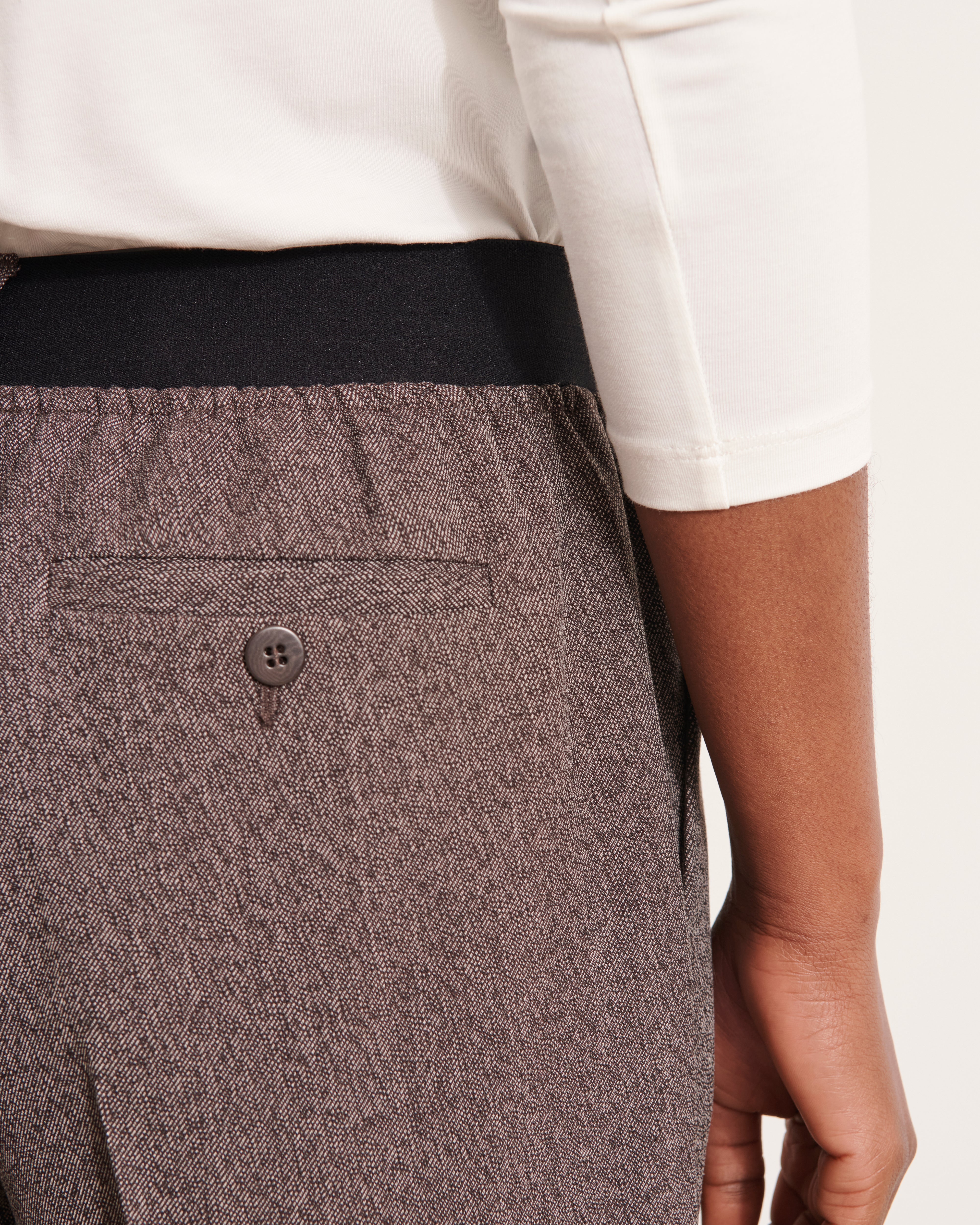 pantalon en sergé chiné stretch gris