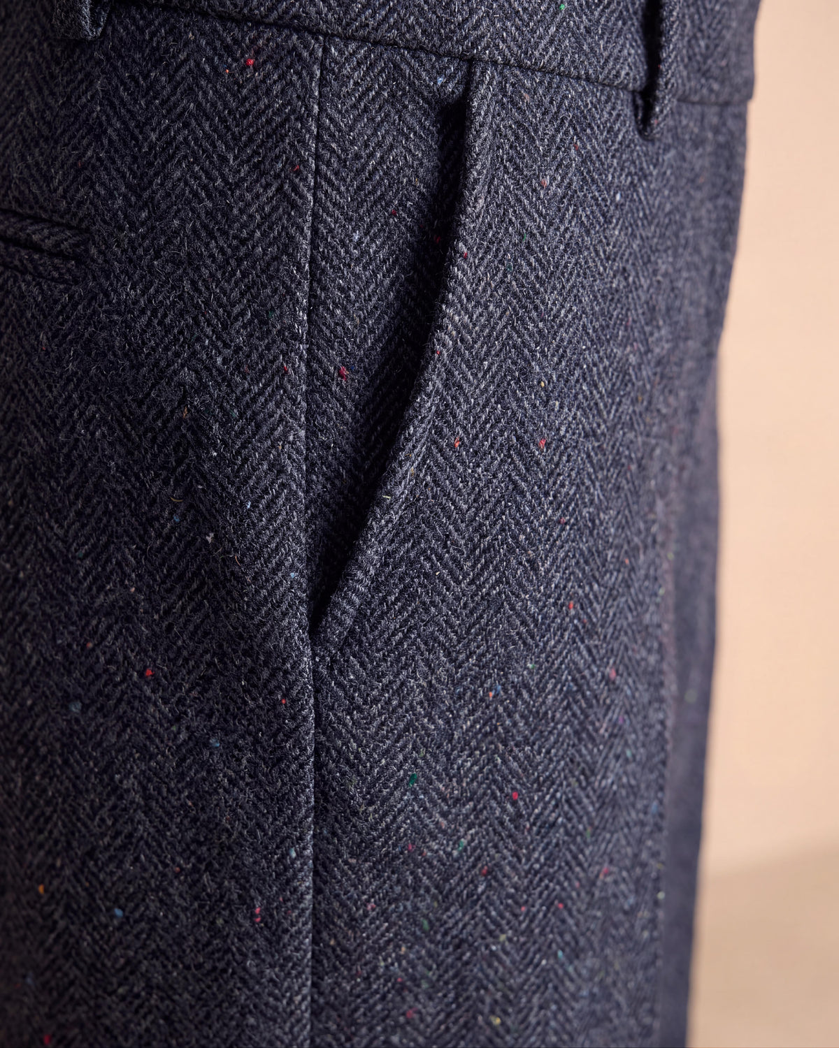 Pantalon bleu marine large dos élastiqué POIVRON-BIS/14151/635