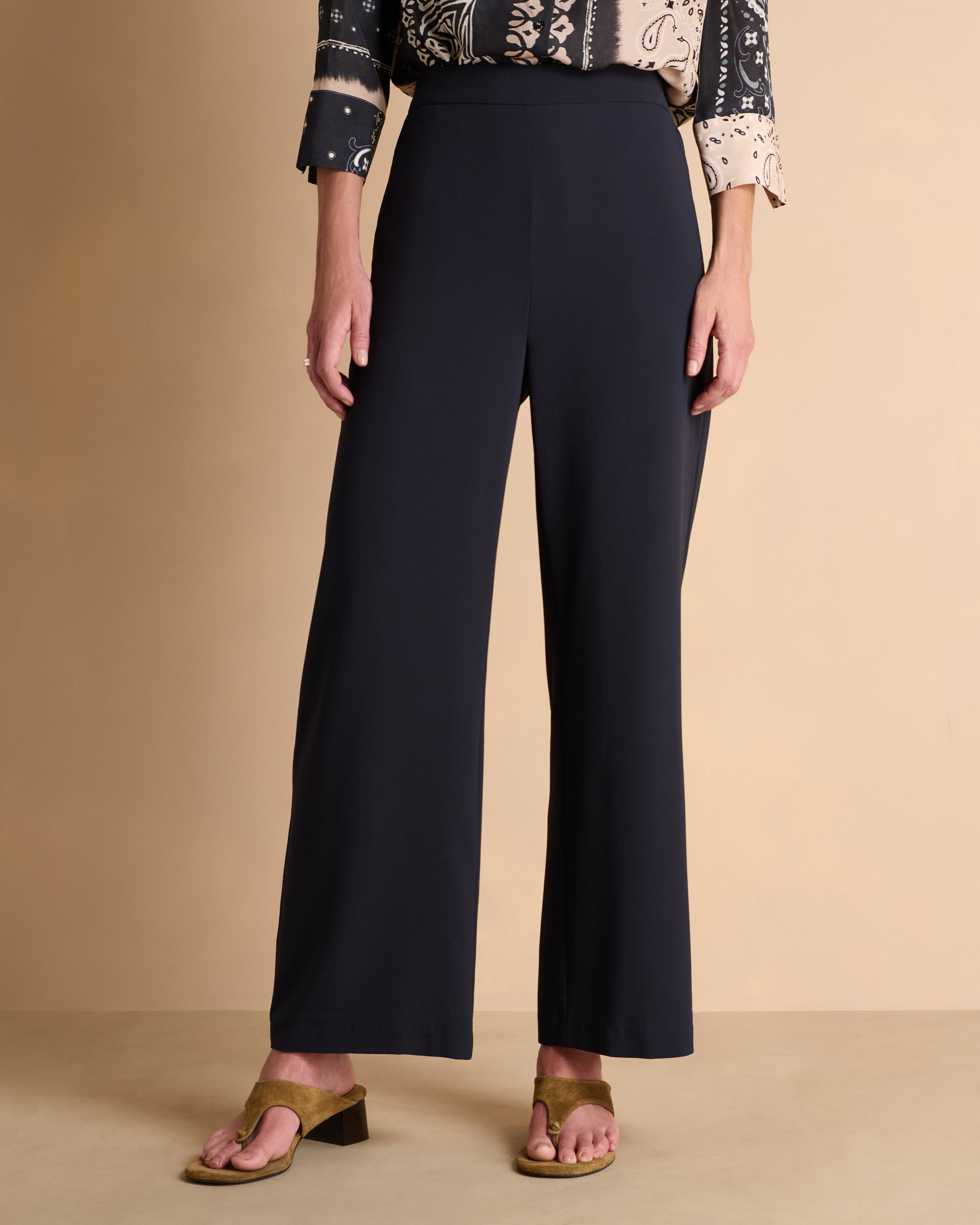 Pantalon noir large et fluide PORTOROSSO14/14019/500