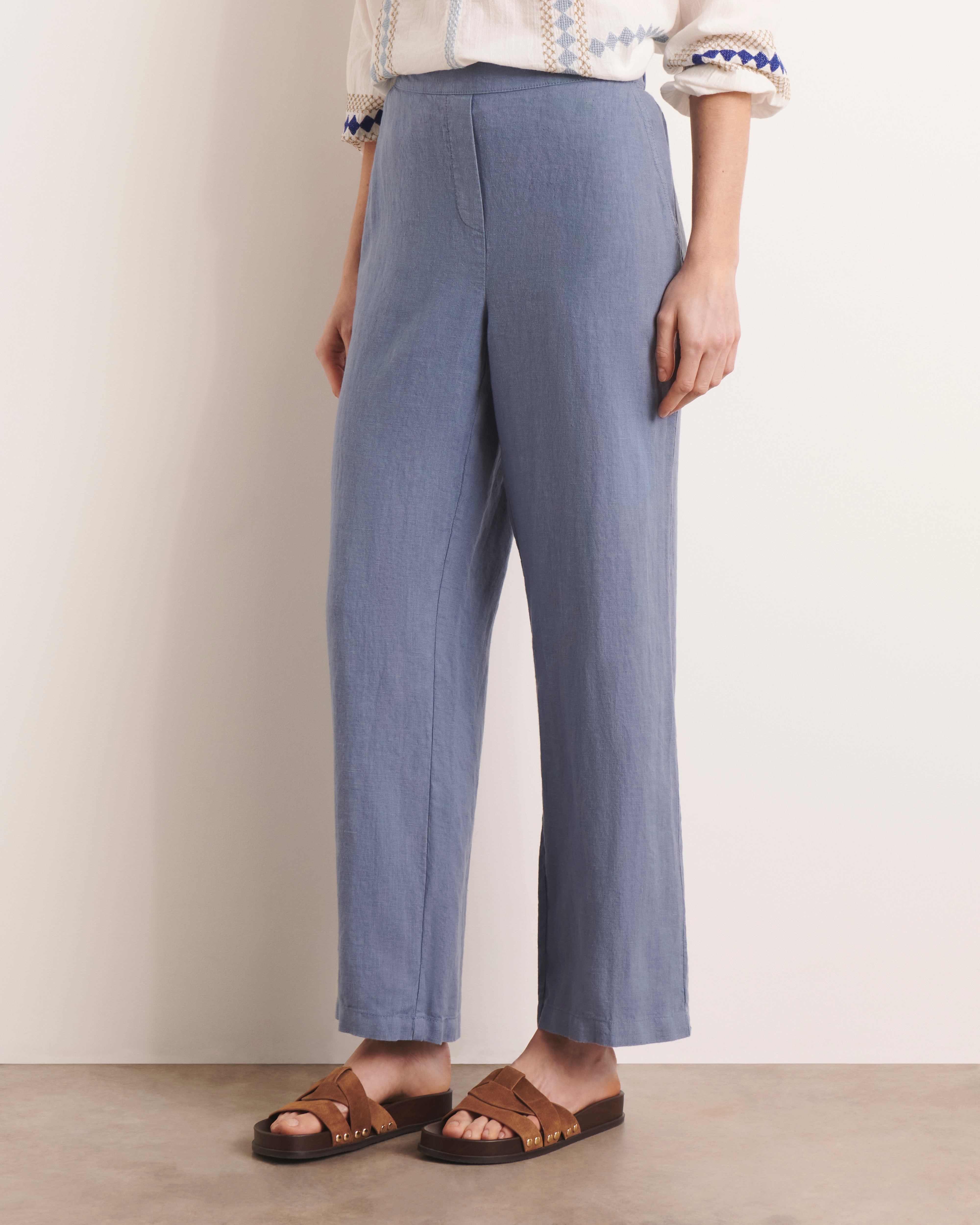 Pantalon droit bleu PRALINI/13196/304