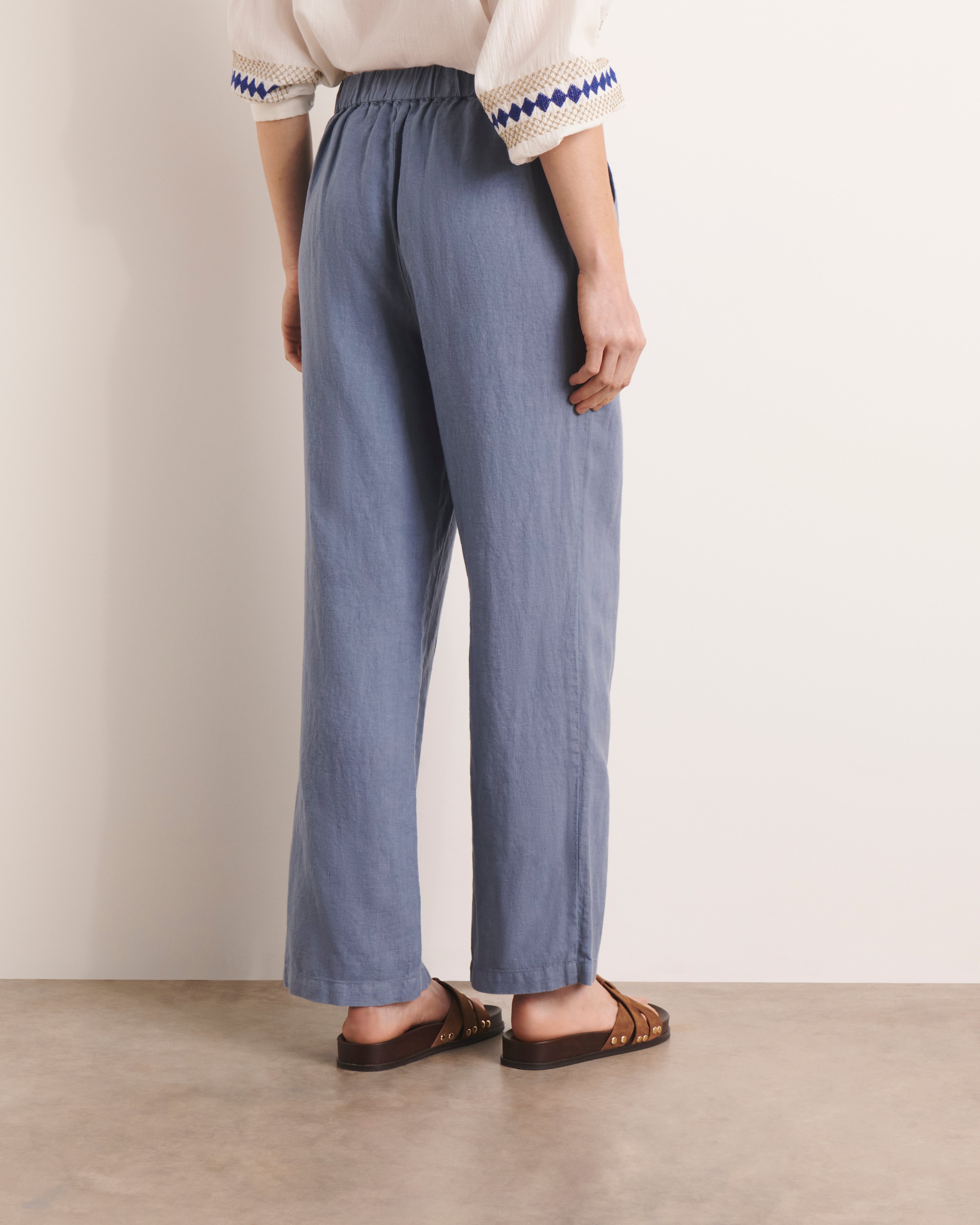 Pantalon droit bleu PRALINI/13196/304
