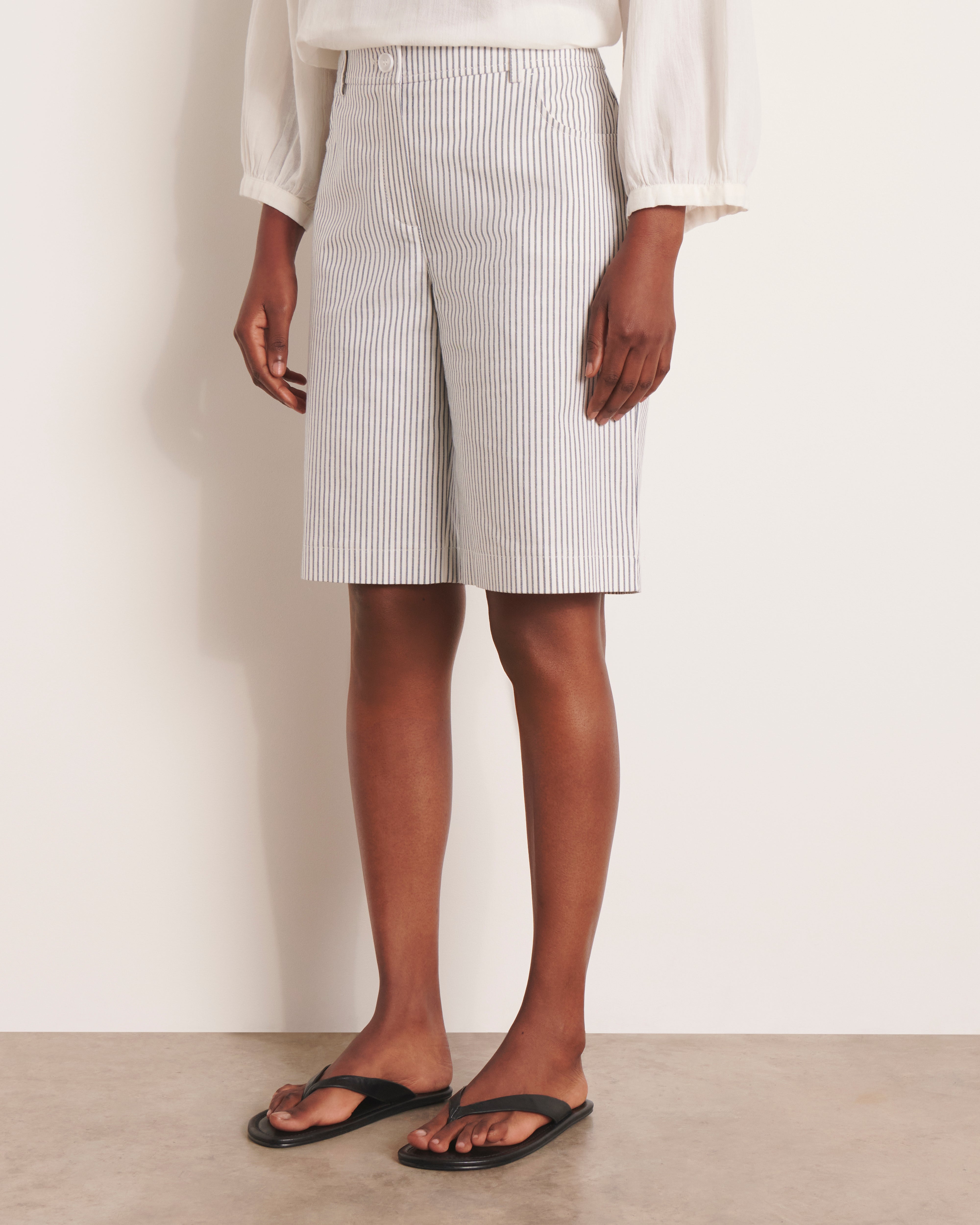 Bermuda écru rayé PRESSE/13242/521