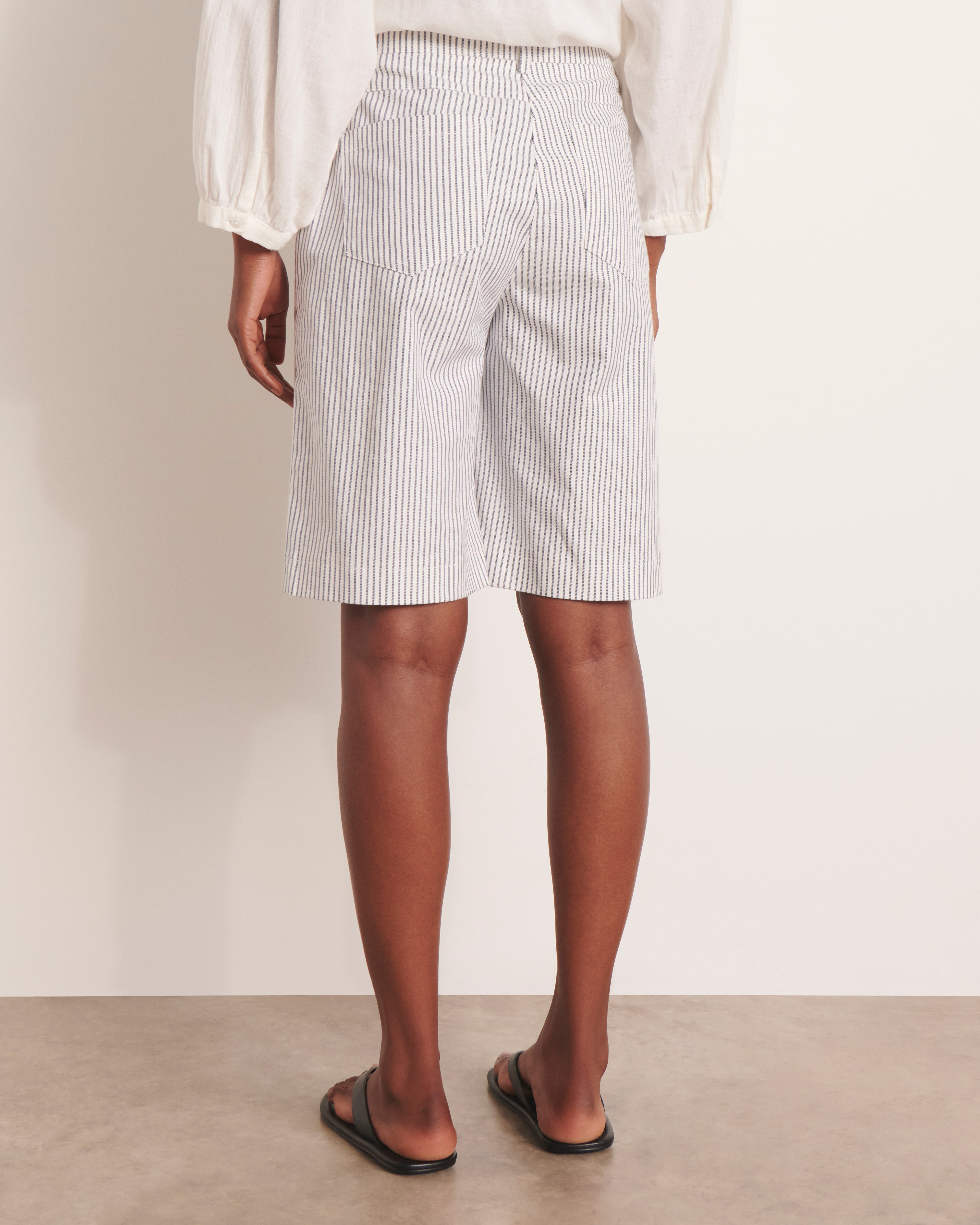 Bermuda écru rayé PRESSE/13242/521