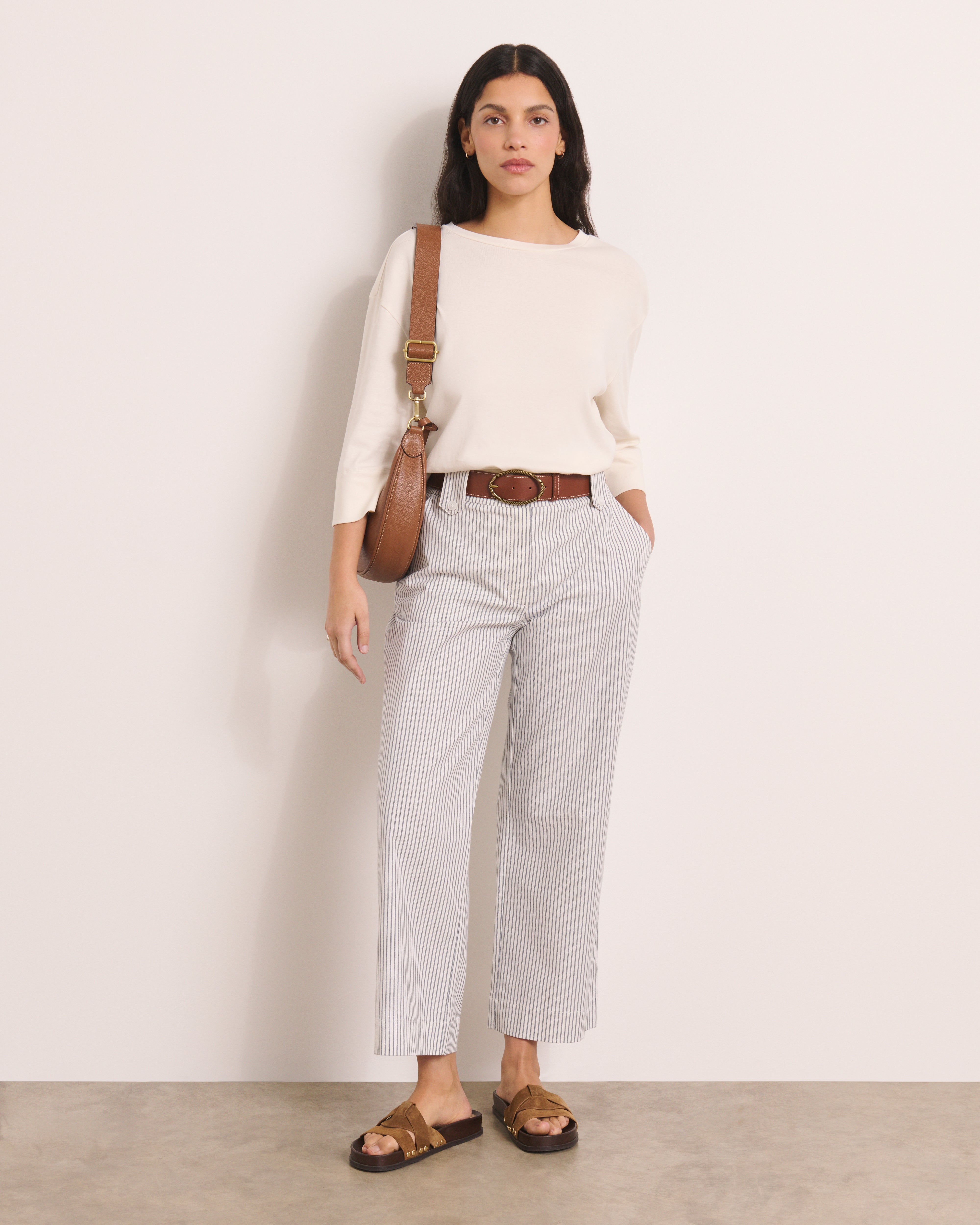 Pantalon droit à rayures PROMESSE/13215/521