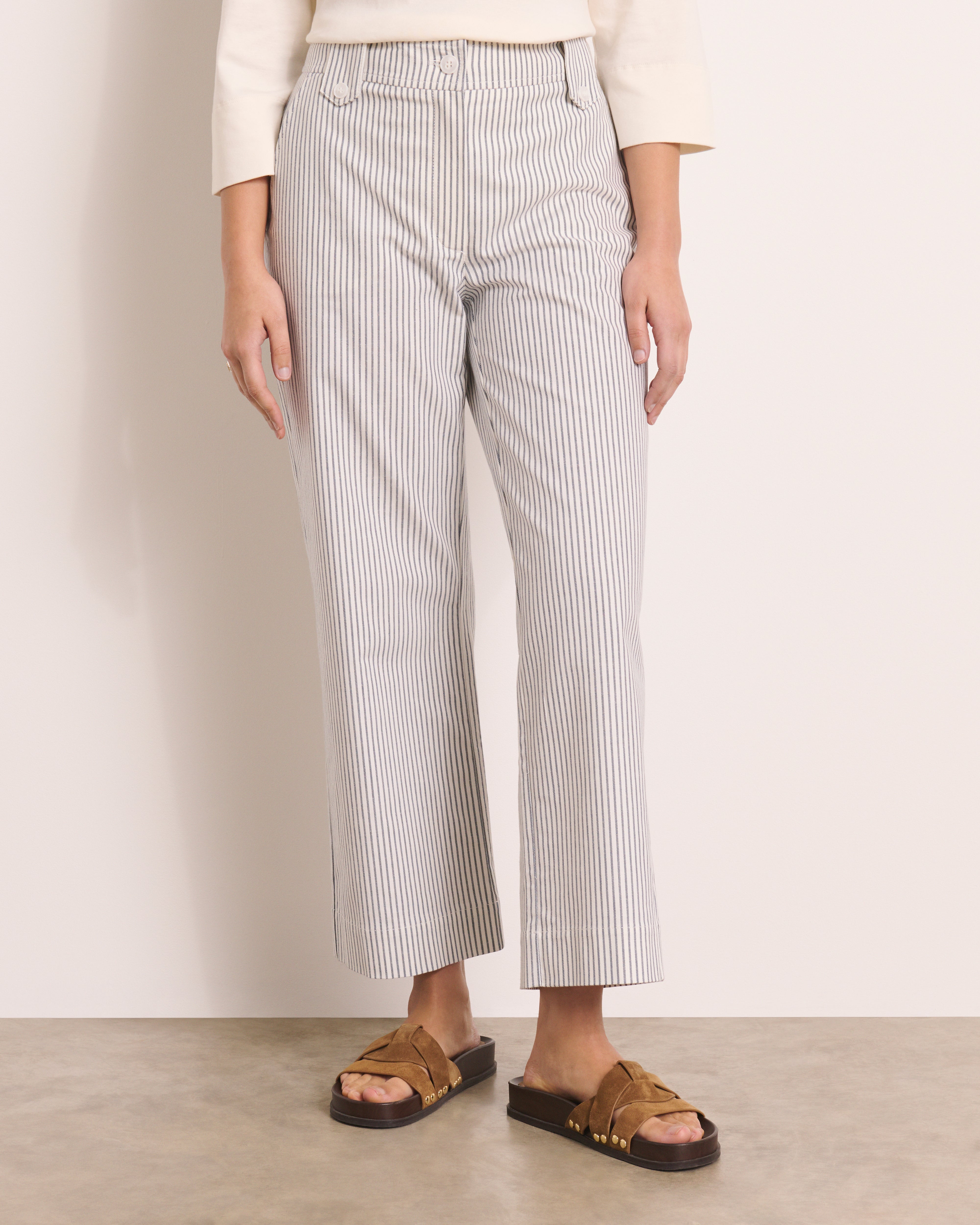 Pantalon droit à rayures PROMESSE/13215/521