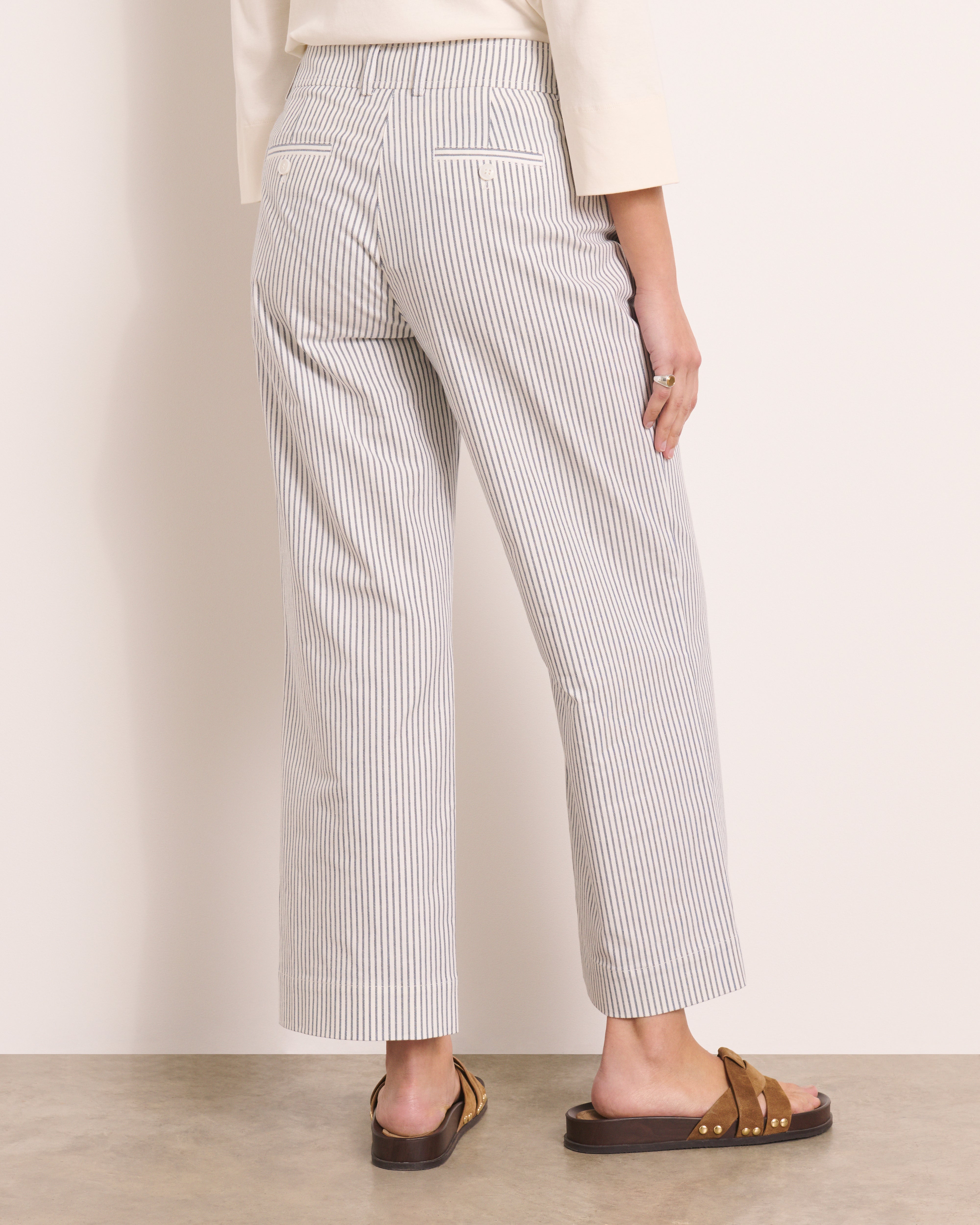 Pantalon droit à rayures PROMESSE/13215/521