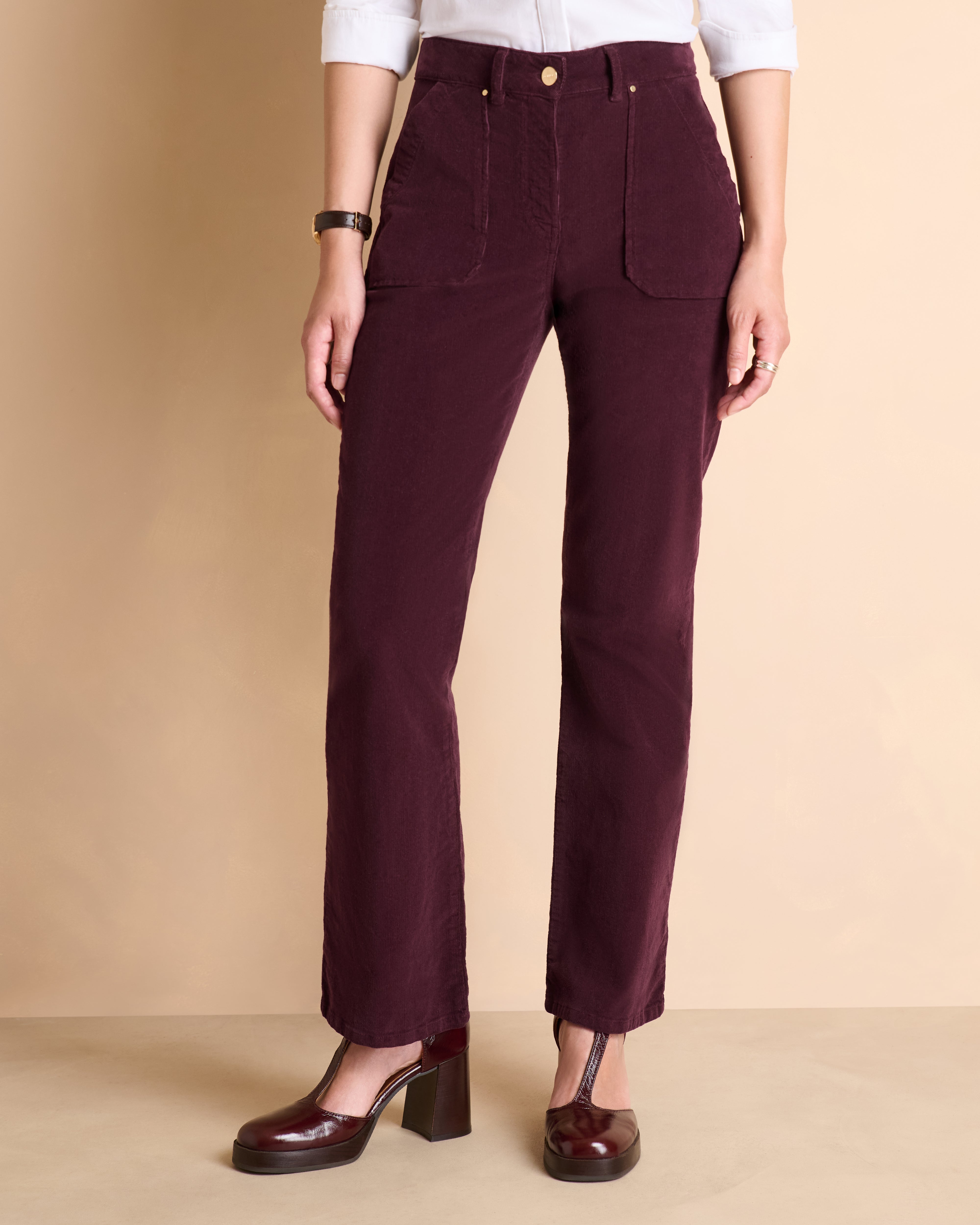 Pantalon bordeaux coupe droite PRUNIER/14180/366