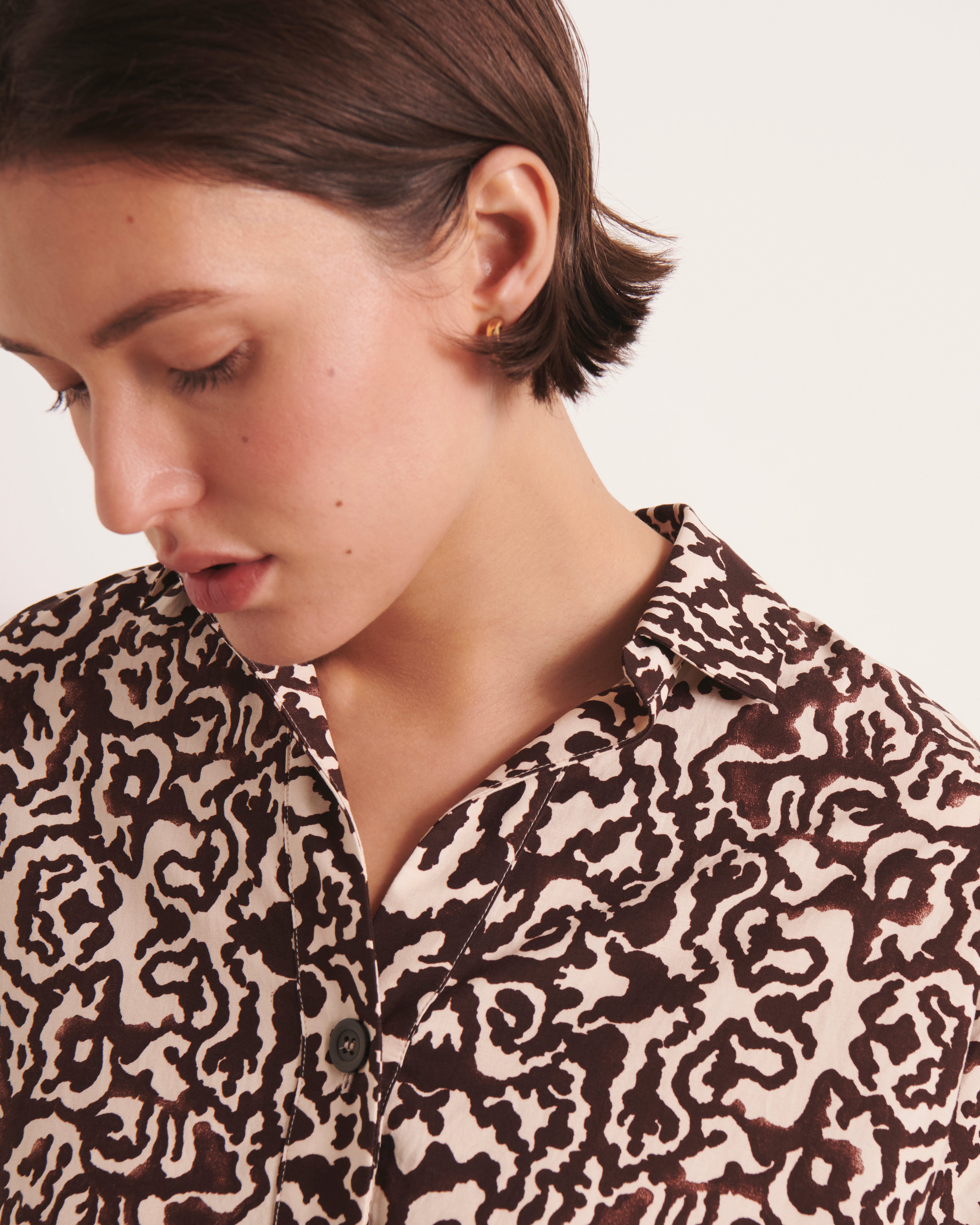 Robe droite imprimée marron RAQUEL/13036/540