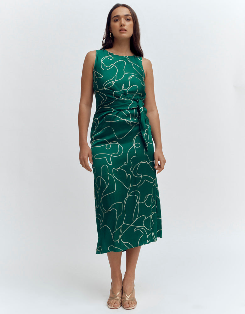 RAVISSANTE printed draped dress/87240/611