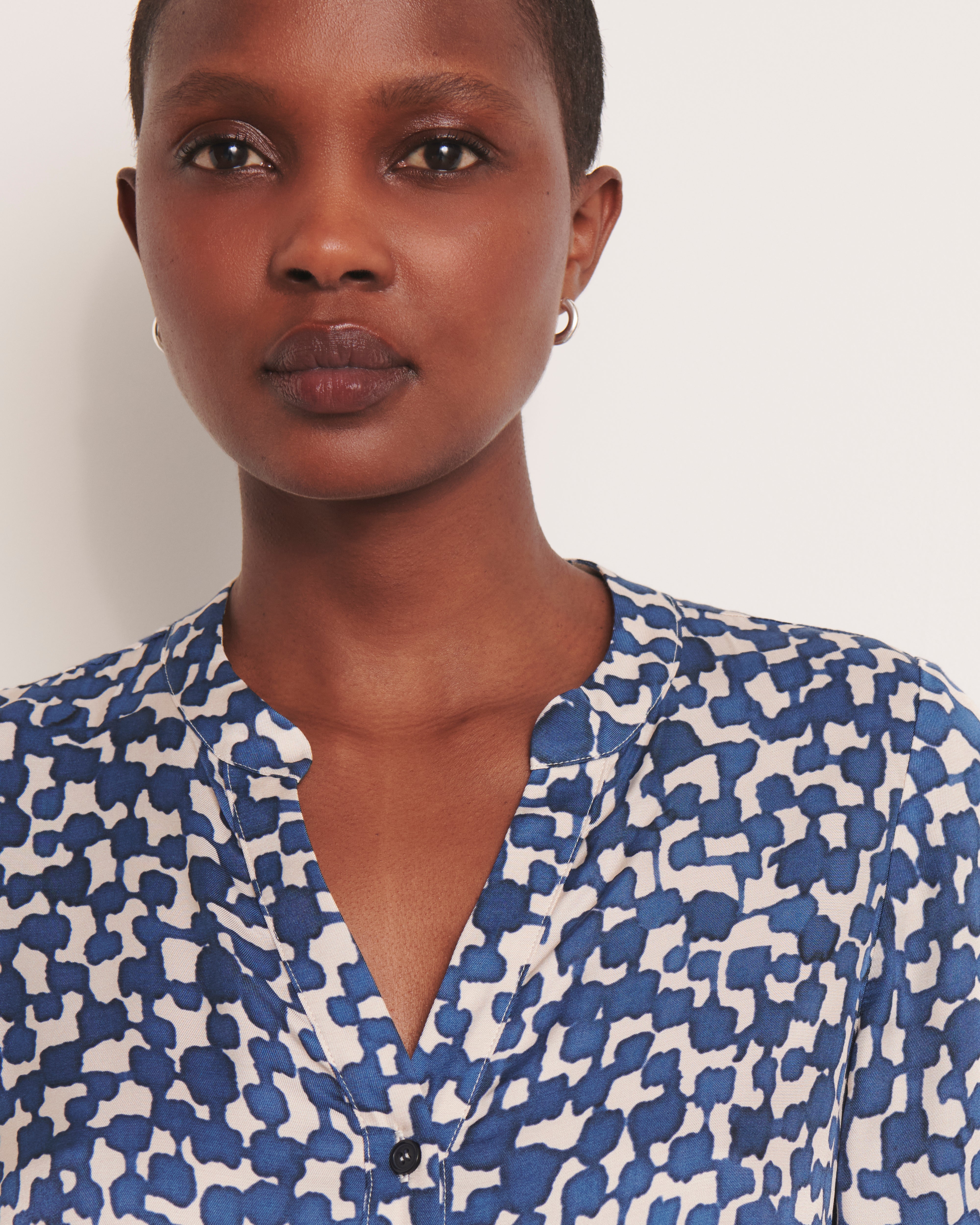 Robe courte bleue imprimée RECIF/13224/630