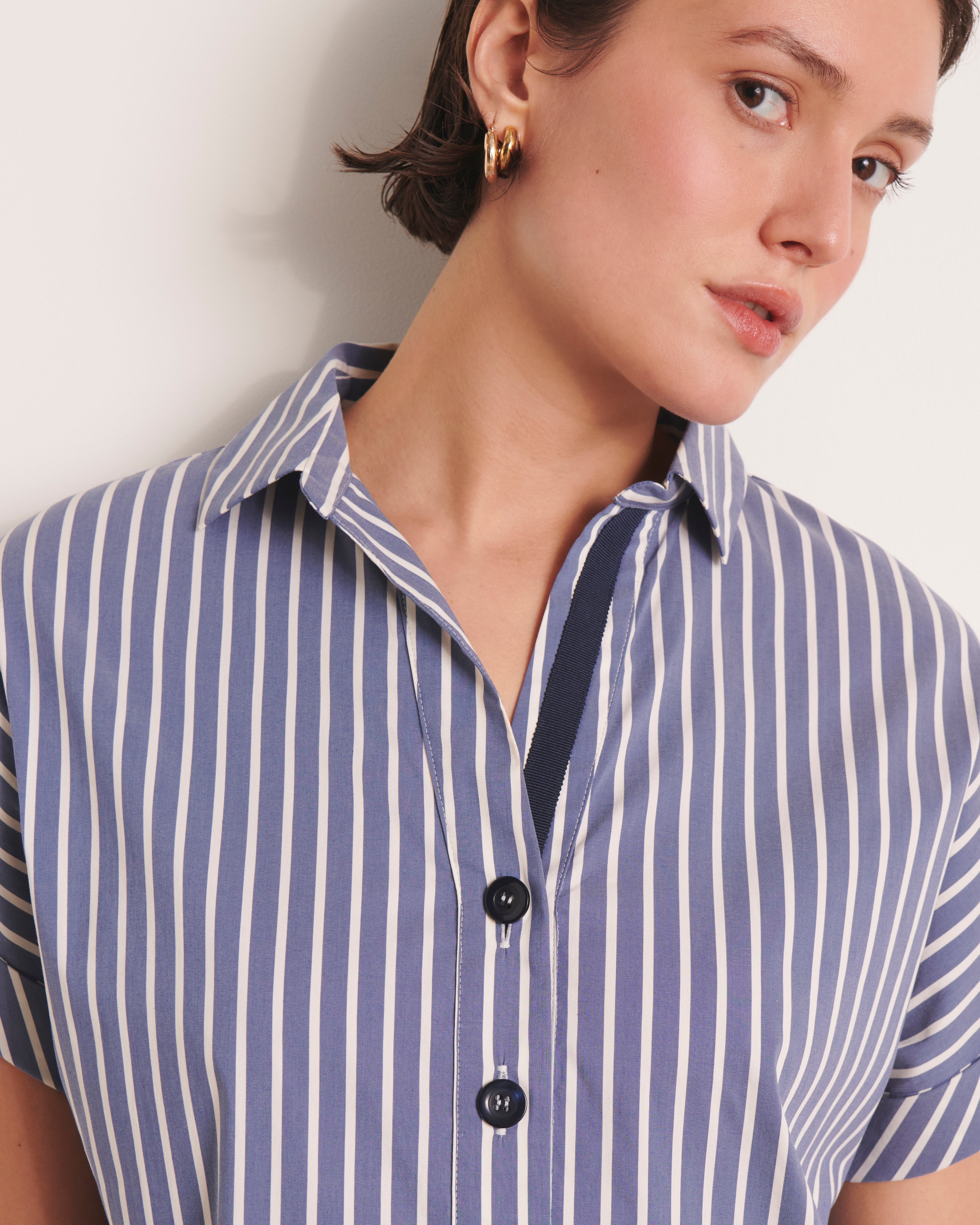 Robe droite bleue à rayures REGATE/13195/631