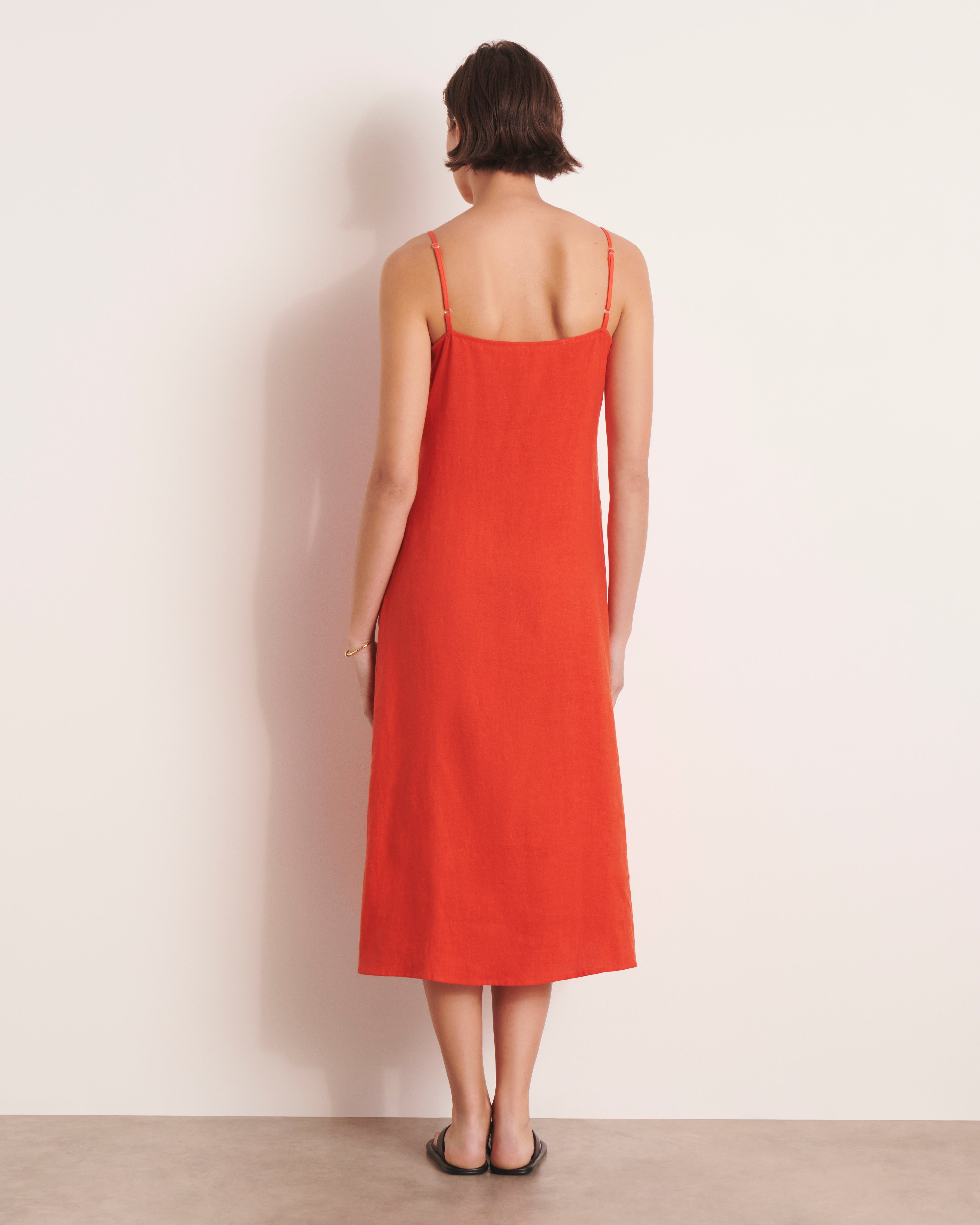 Robe longueur midi orange RIGATONI/13055/117