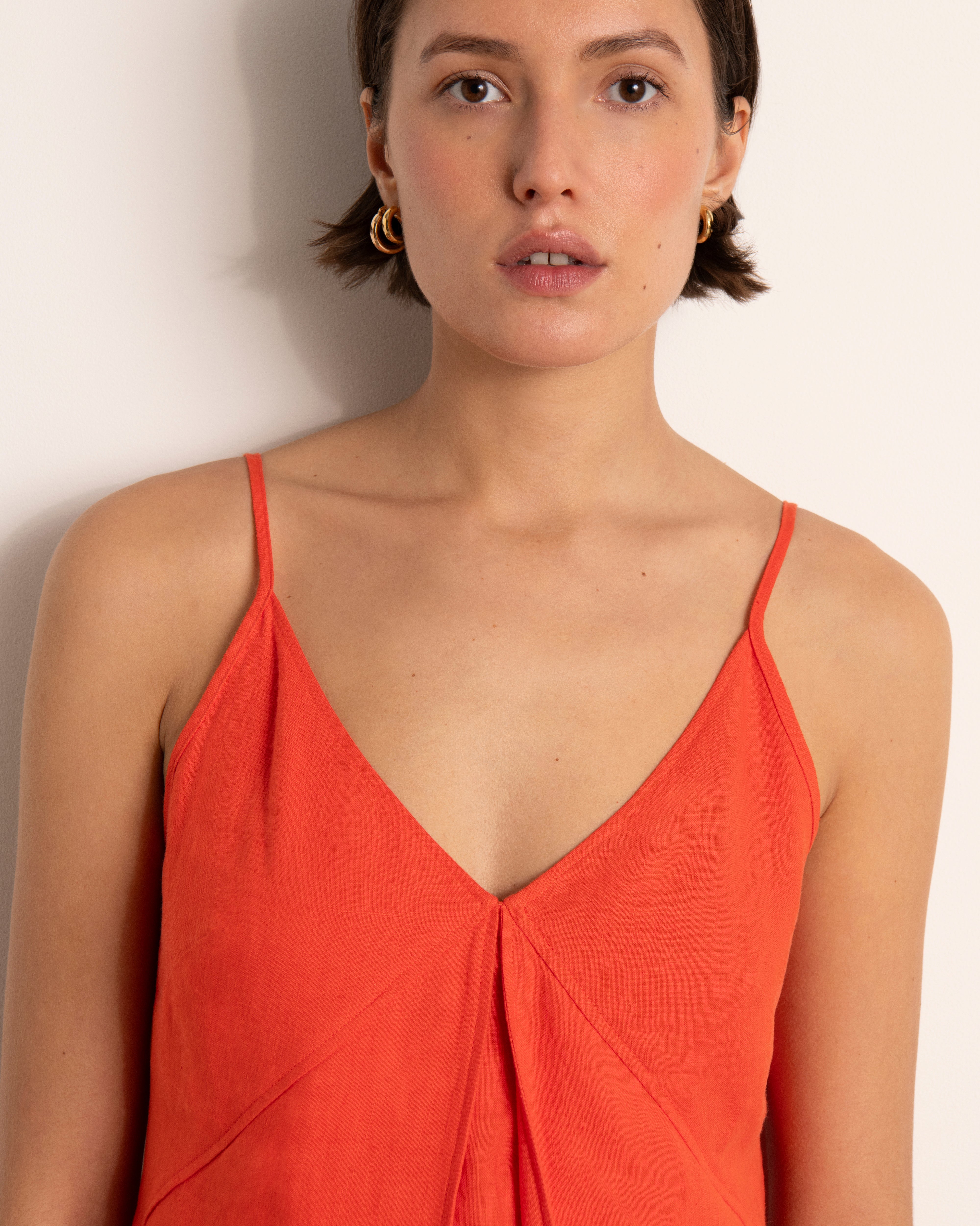 Robe longueur midi orange RIGATONI/13055/117