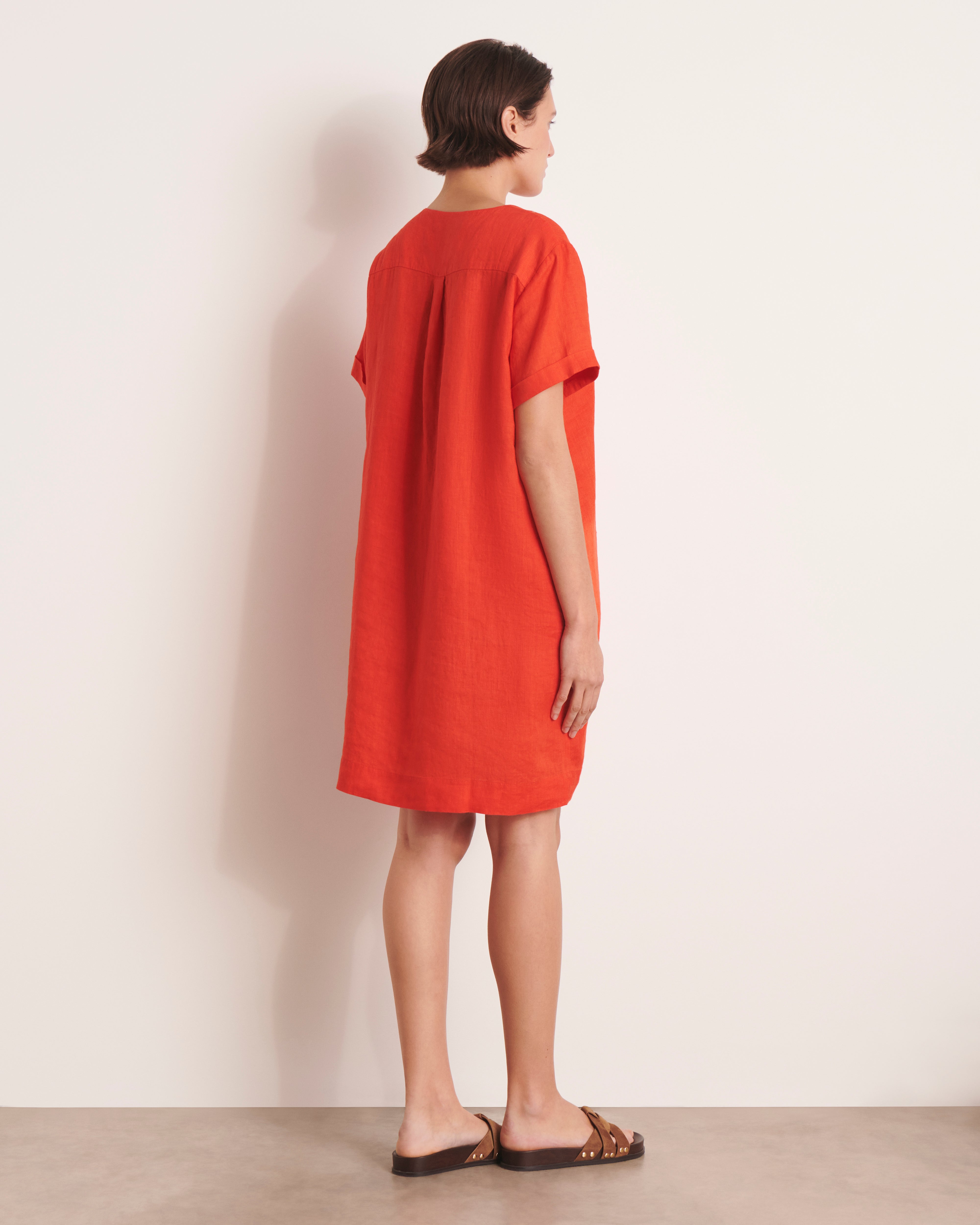 Robe droite orange ROPA/13253/117