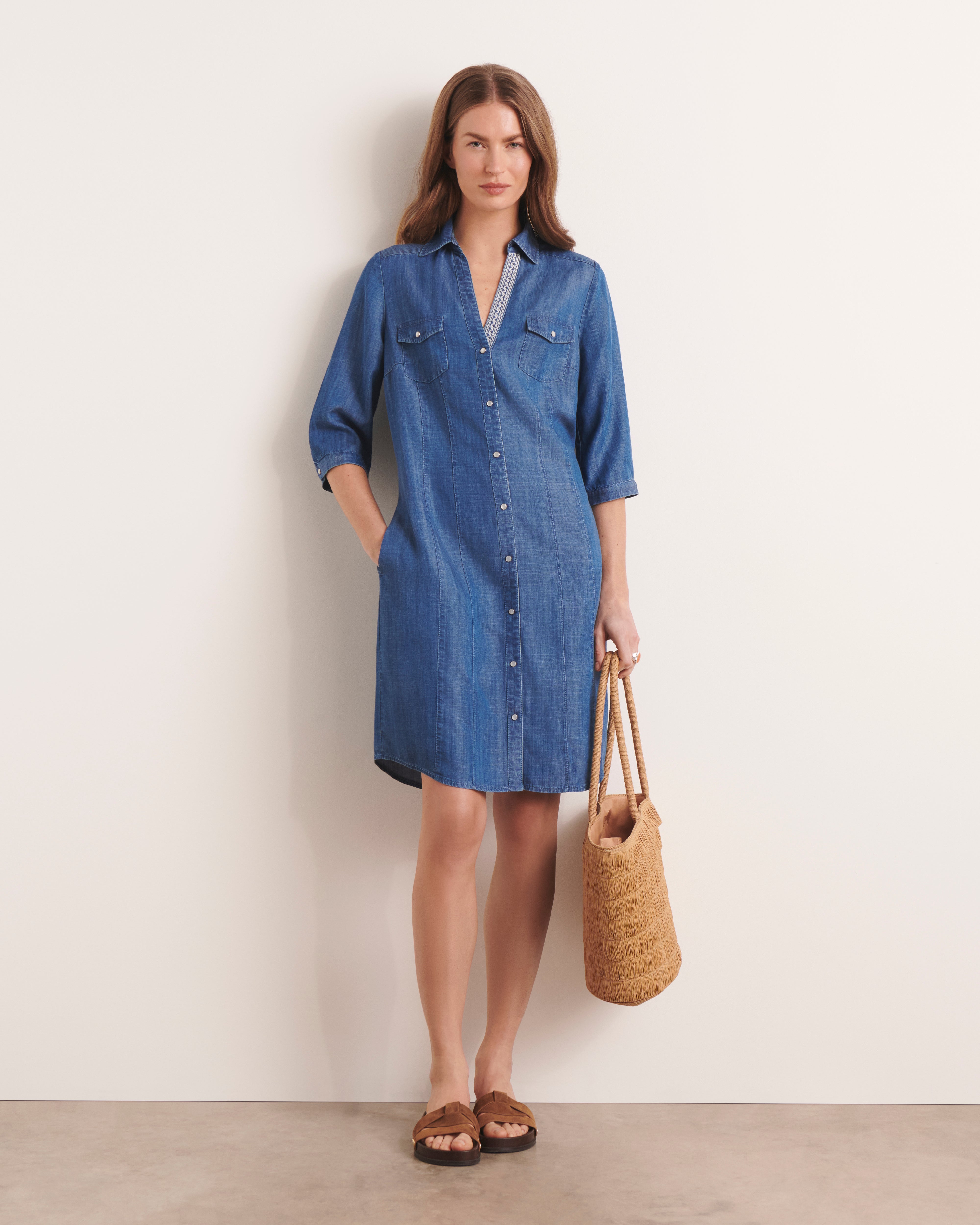 Robe chemise bleue ROSELINELLE/13184/296