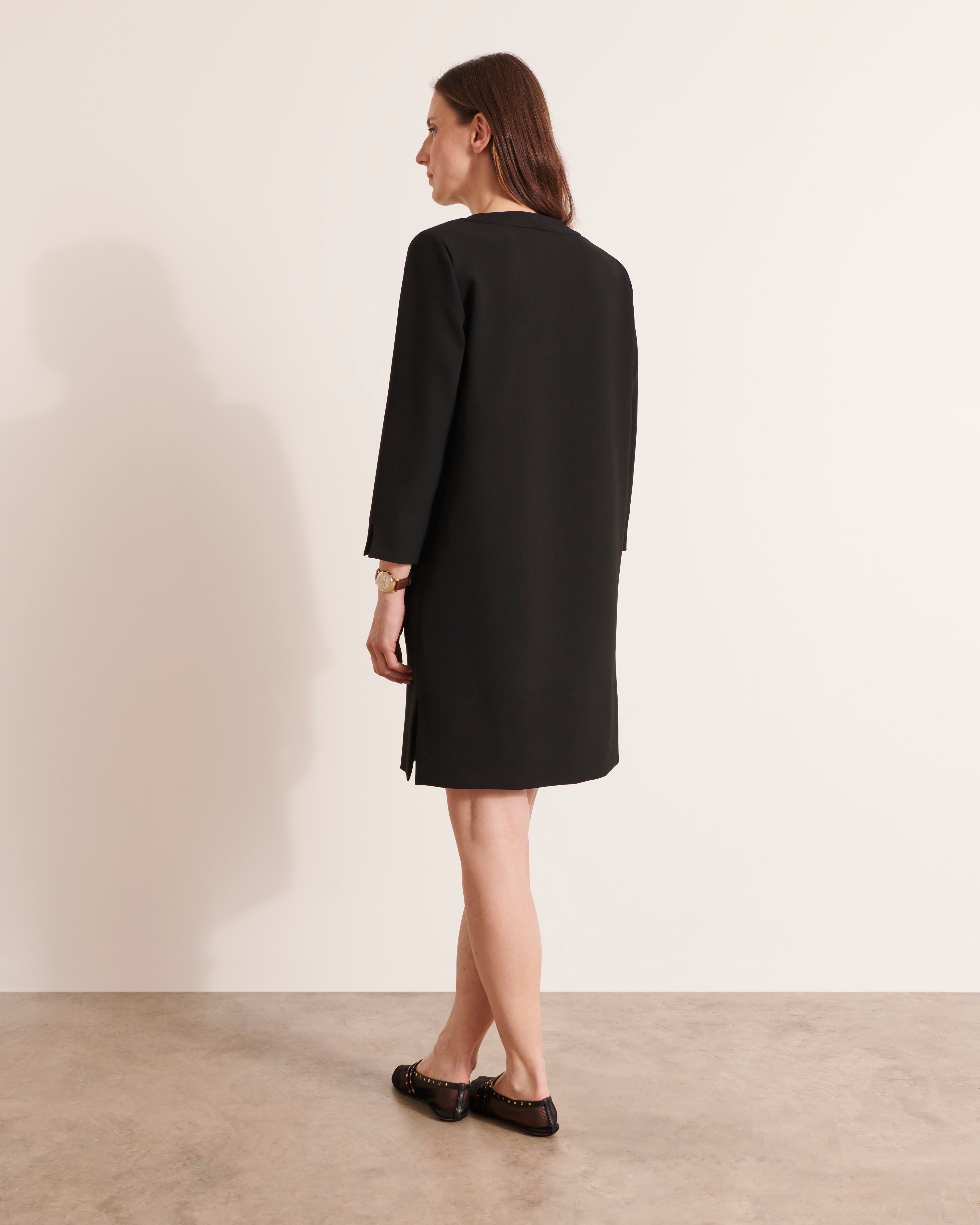 robe noire droite stretch