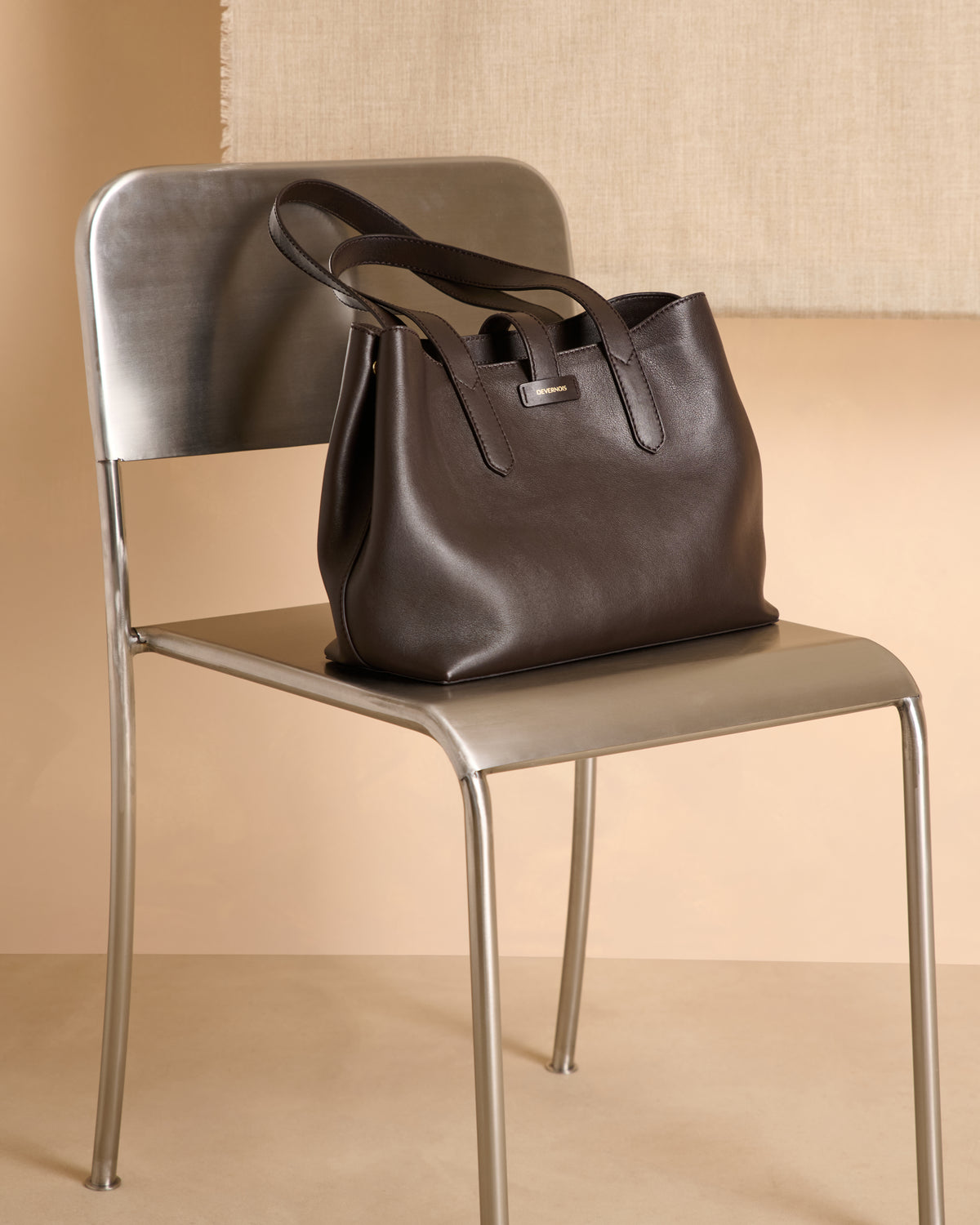 Sac cabas marron en cuir de vachette