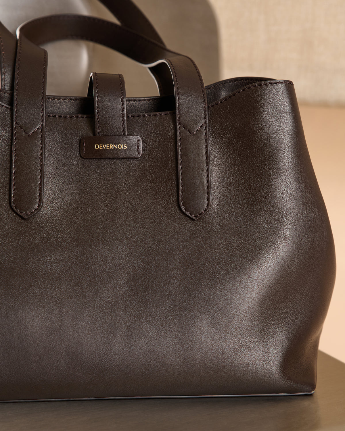 Sac cabas marron en cuir de vachette