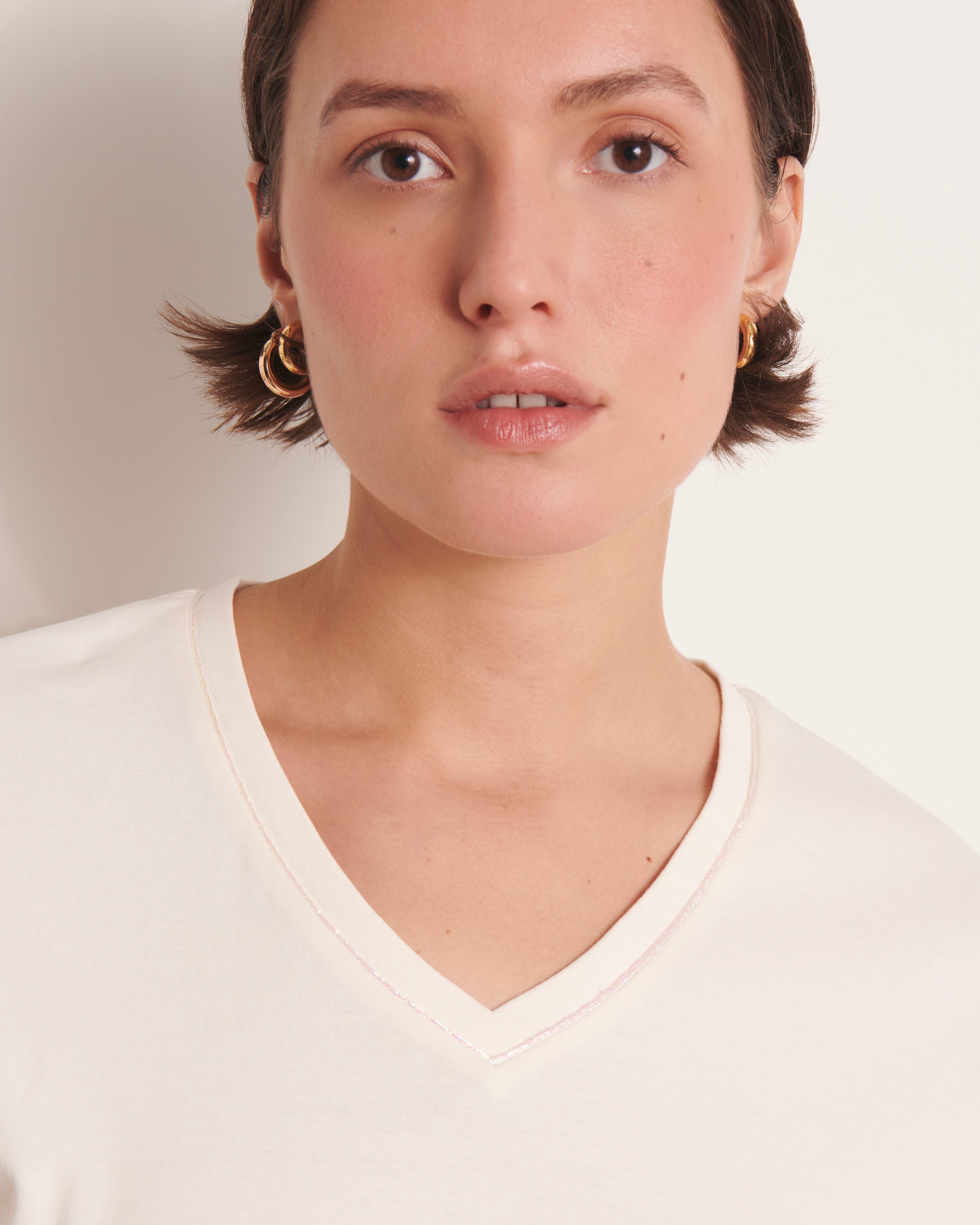 Tee-shirt blanc cassé manches kimono THESEE/13071/003