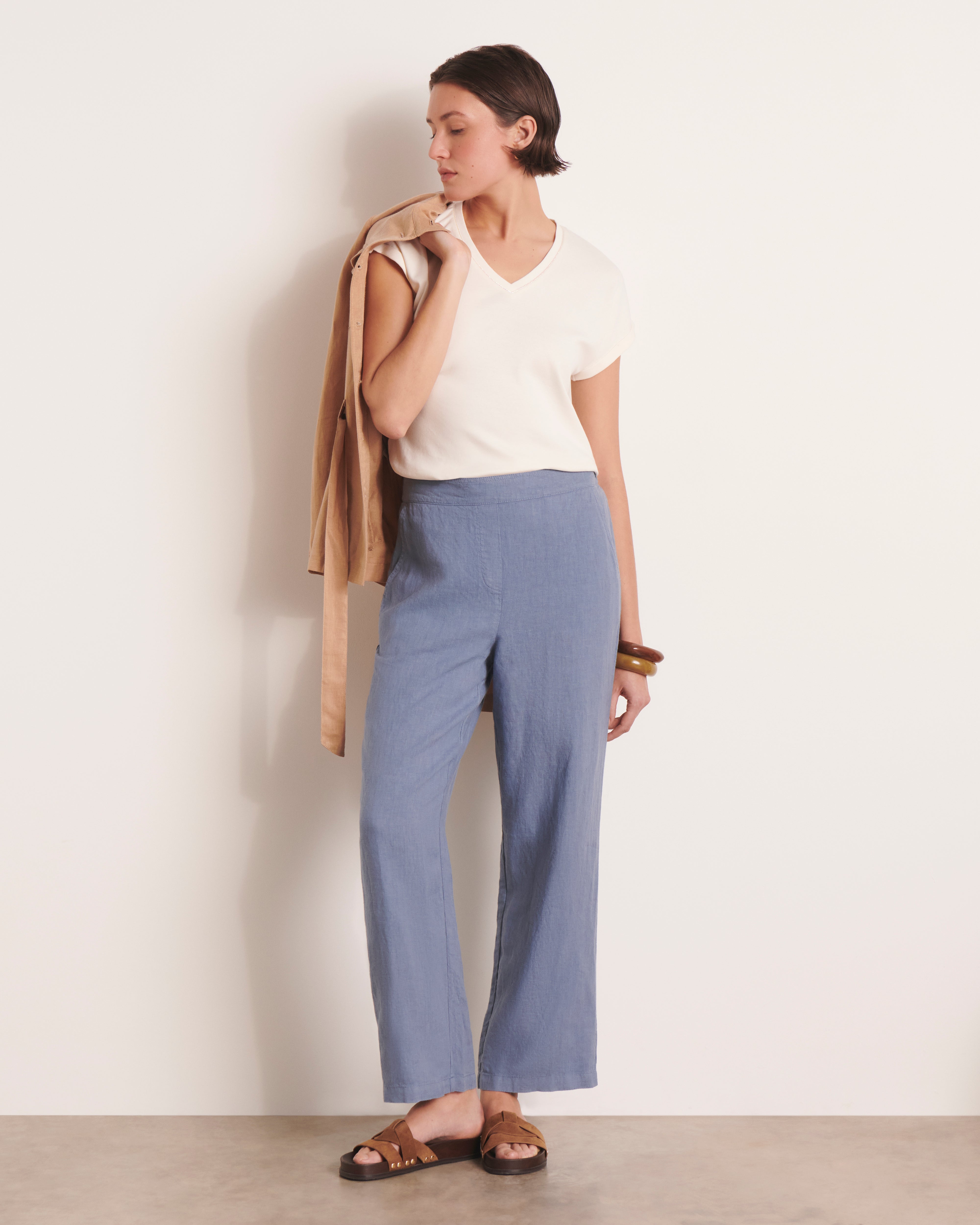 Tee-shirt blanc cassé manches kimono THESEE/13071/003