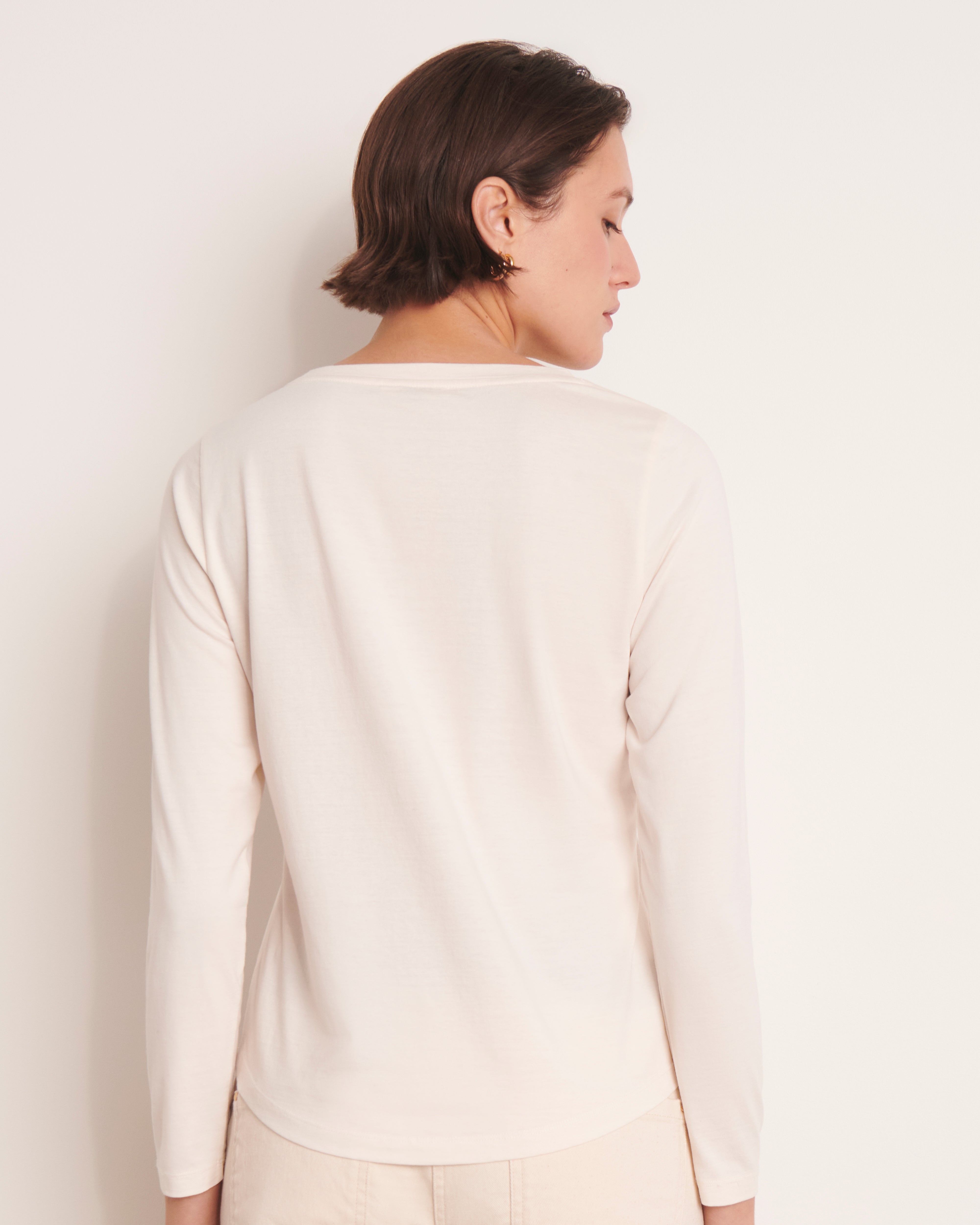 tee-shirt en coton modal stretch blanc