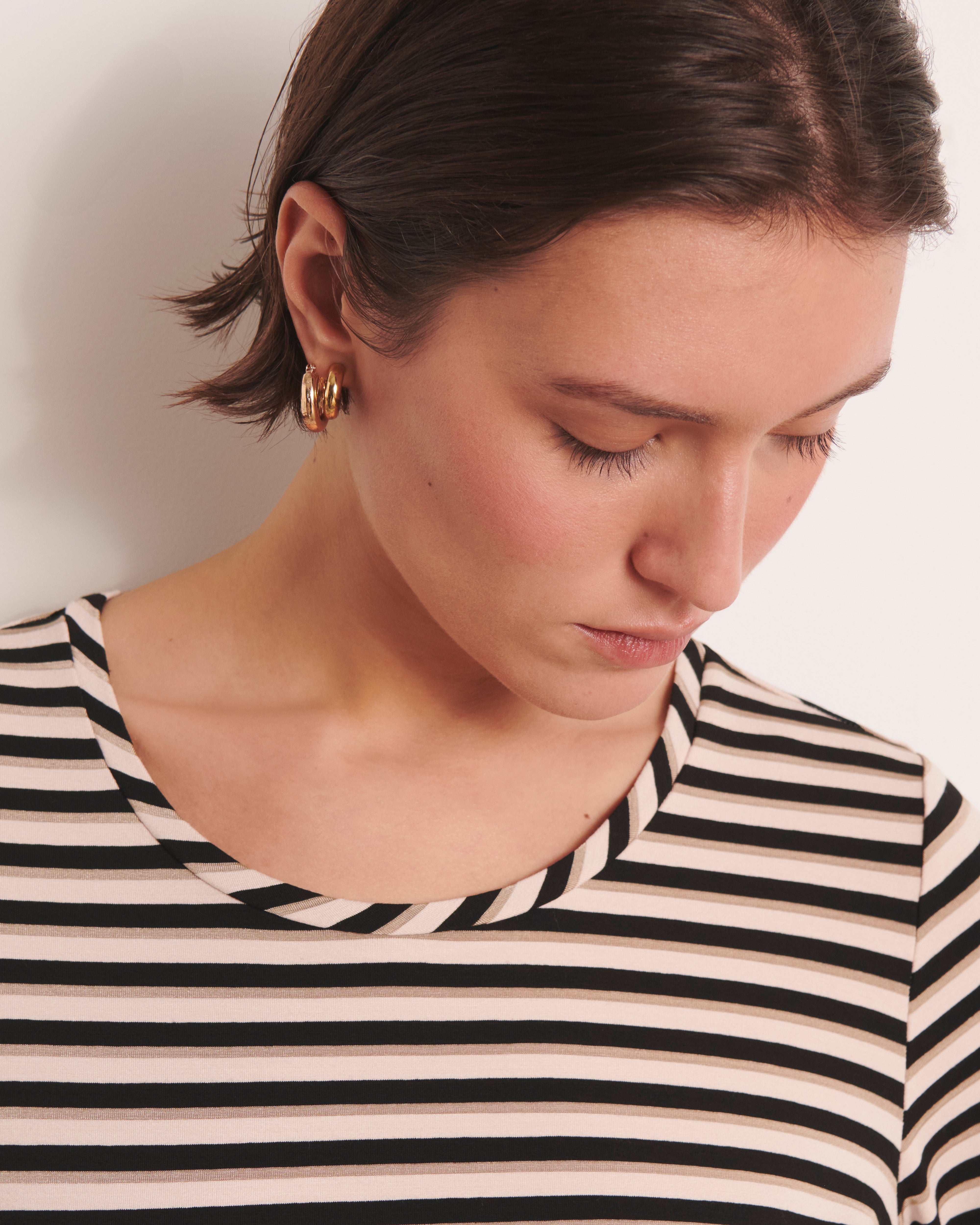 tee-shirt marinière en viscose stretch