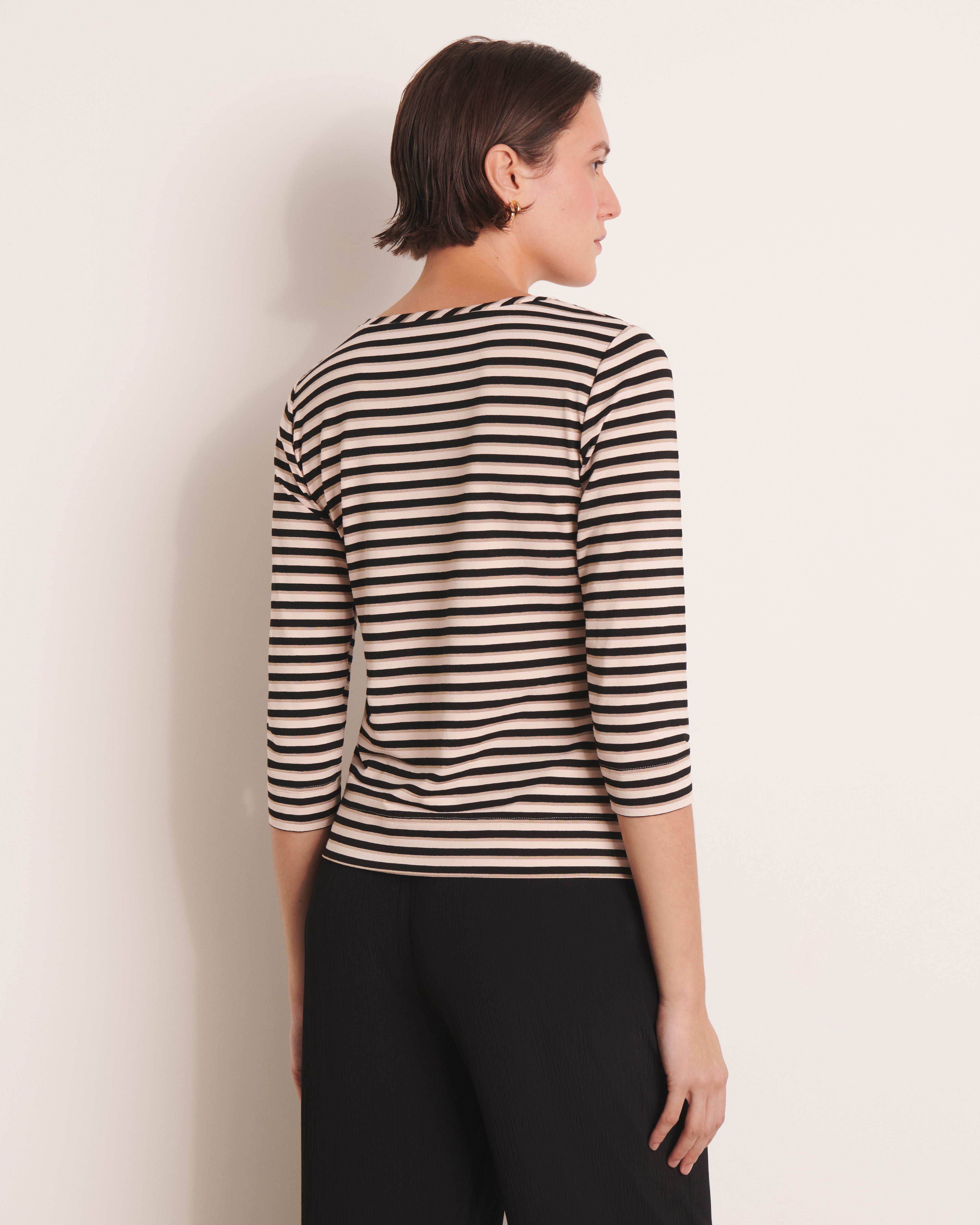 tee-shirt marinière en viscose stretch