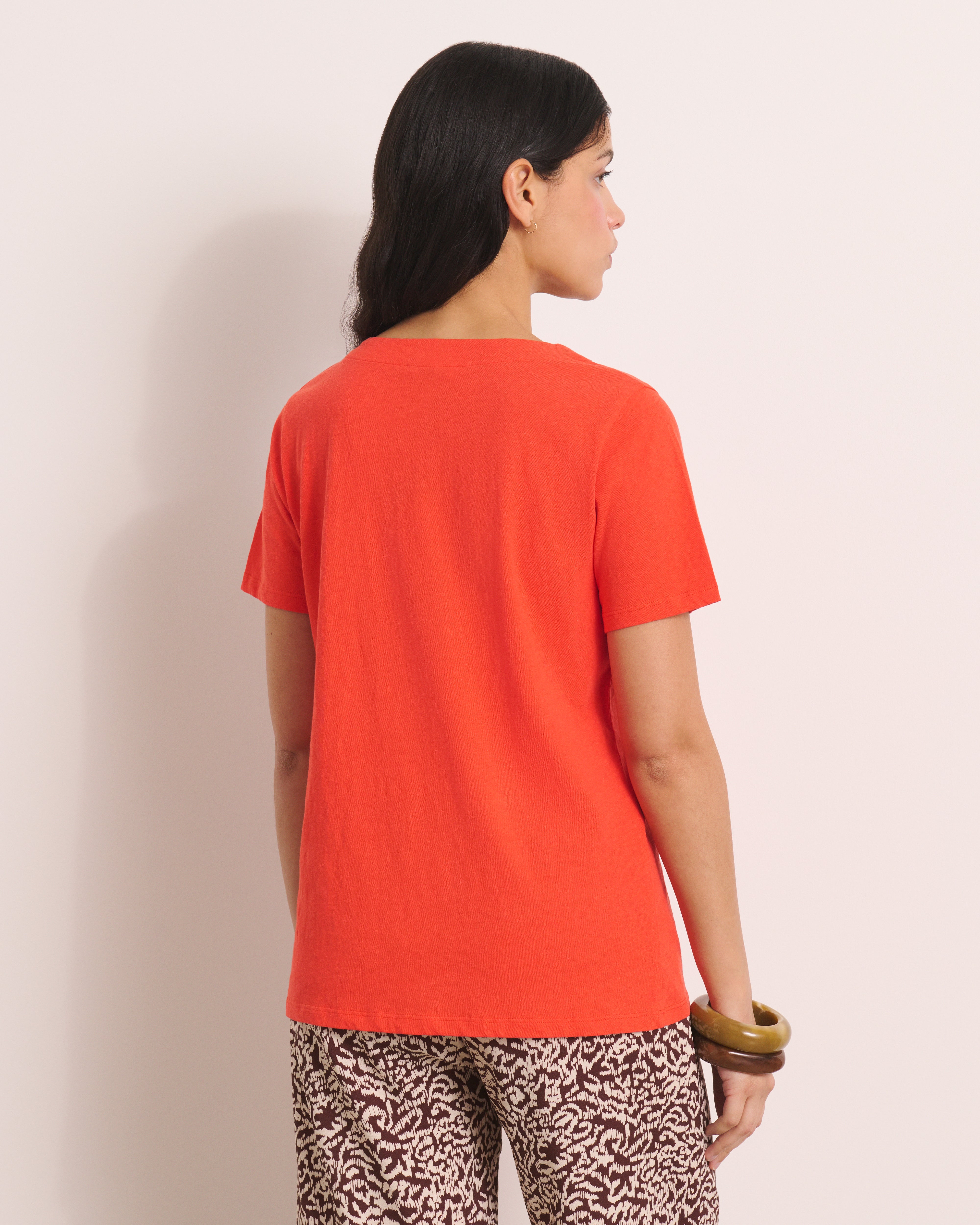 Tee-shirt orange encolure V TZATZIKI/13202/117