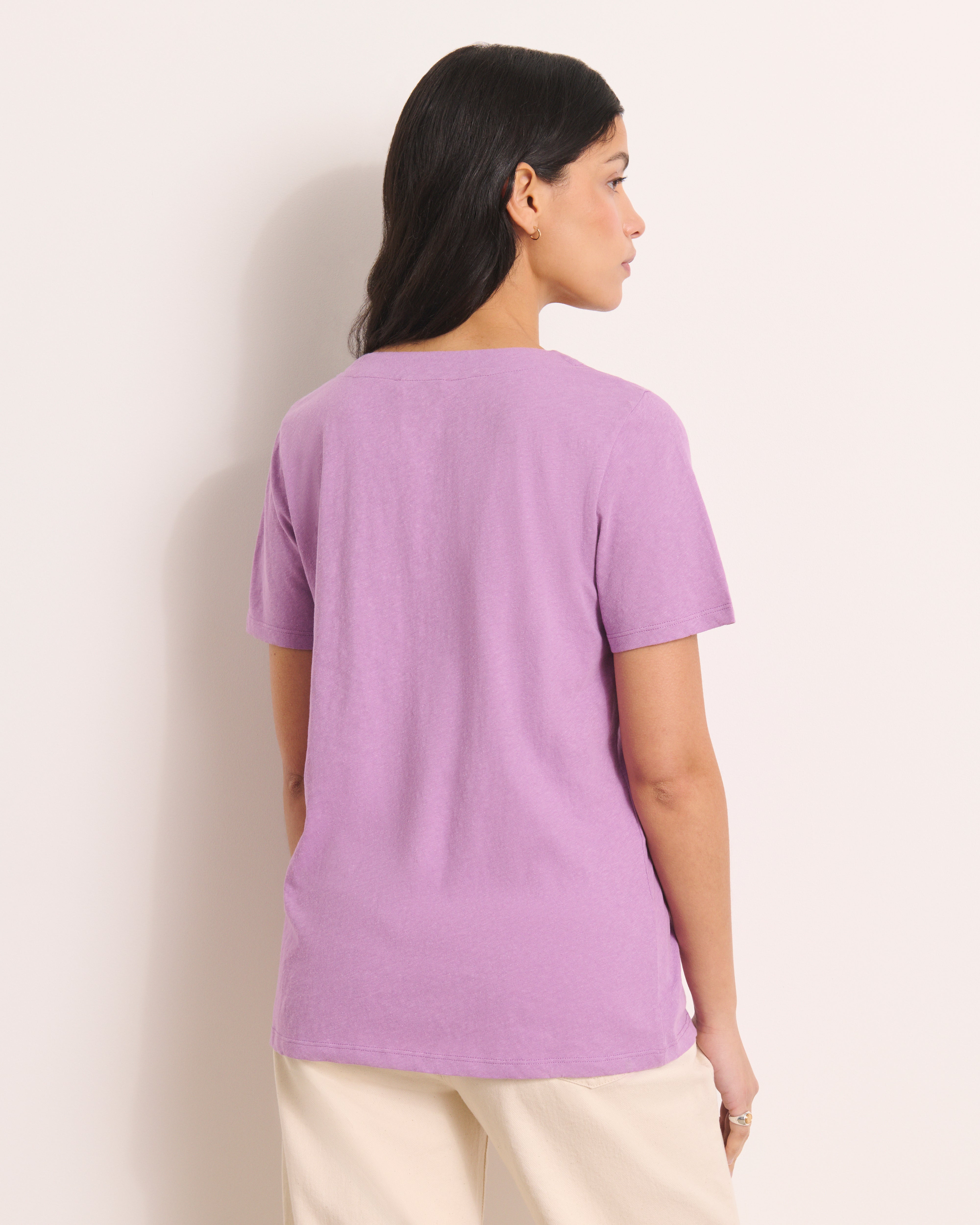 Tee-shirt violet encolure V TZATZIKI/13202/351