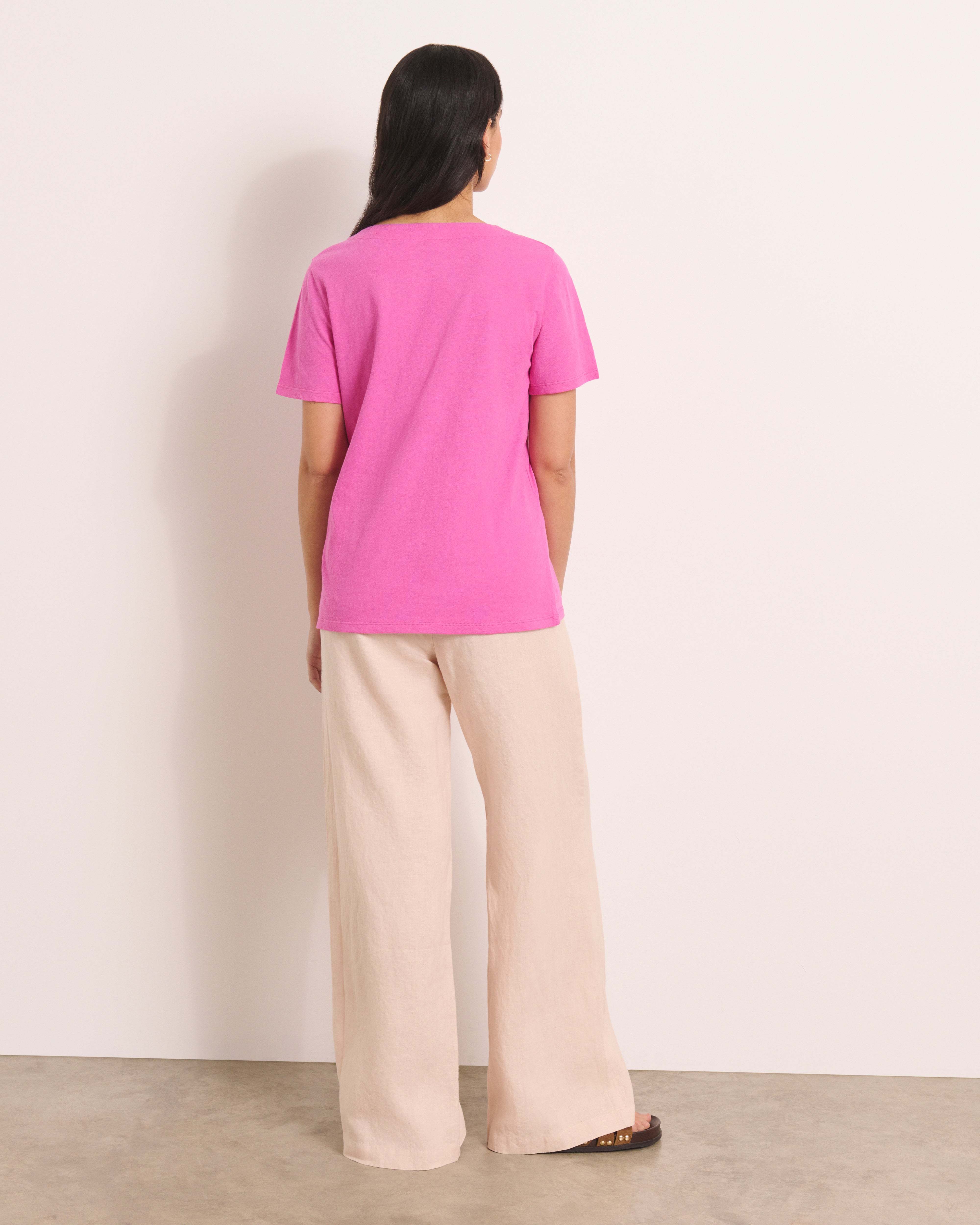 Tee-shirt rose encolure V TZATZIKI/13202/394