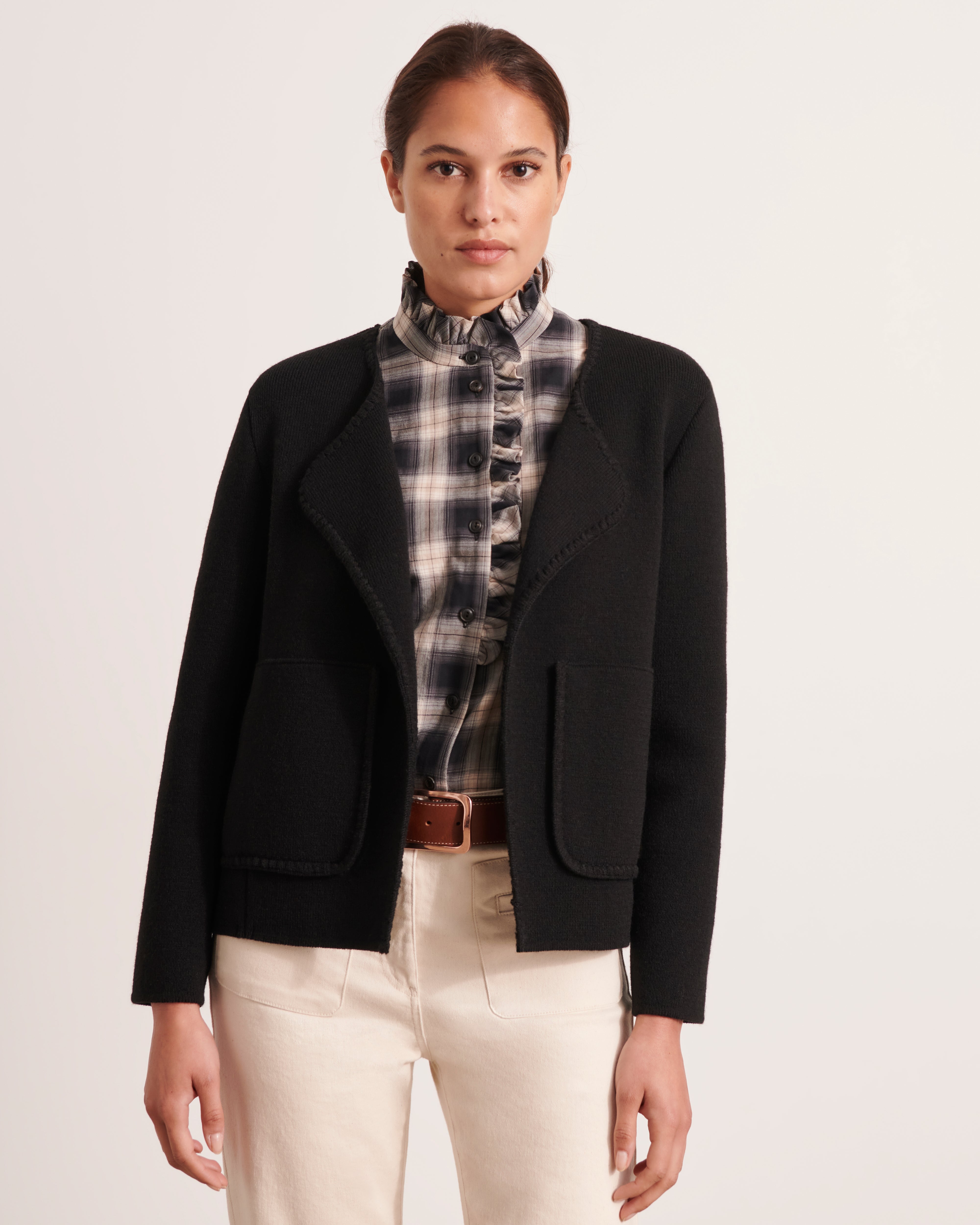 Veste en maille en laine mérinos et alpaga VALEANDRE1927/12015/500