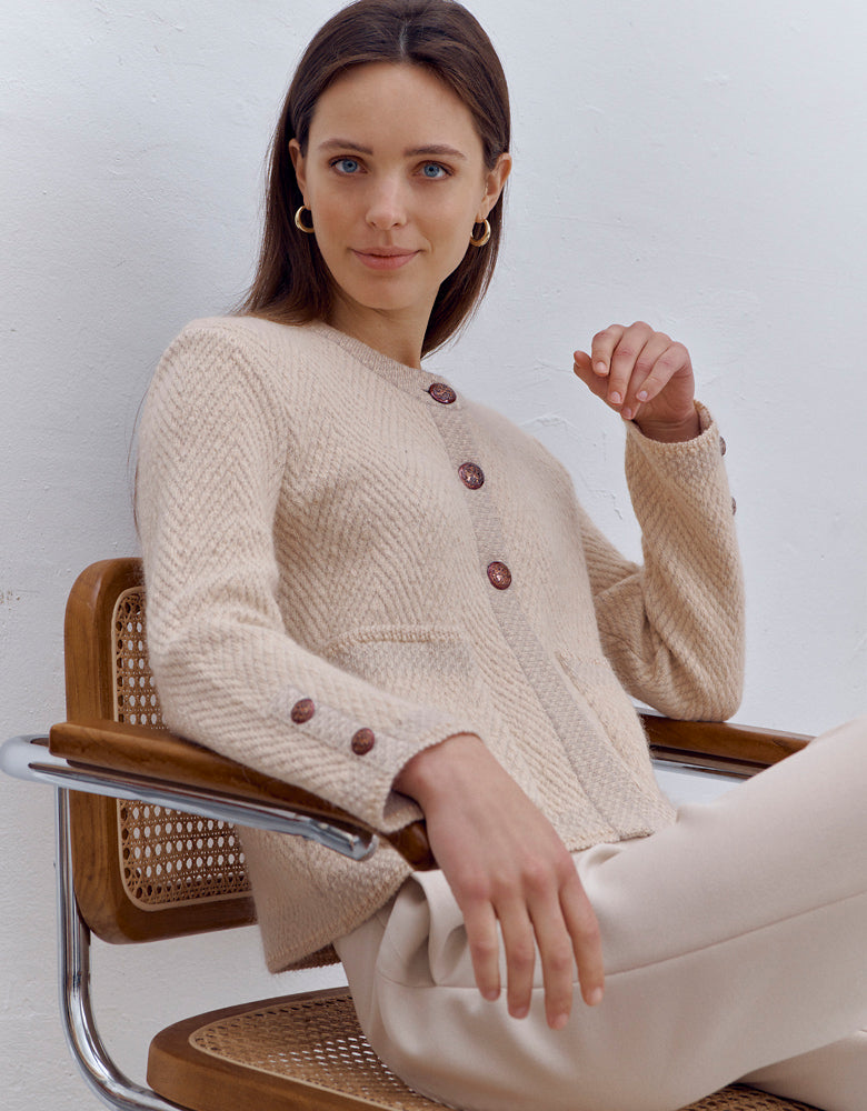 Chaqueta box de malla mohair VANITE/86031/781
