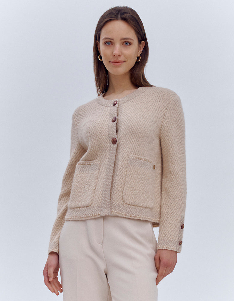 Chaqueta box de malla mohair VANITE/86031/781