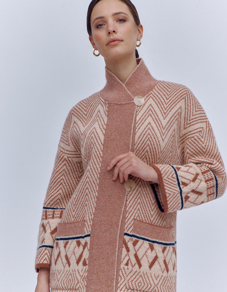 Chaqueta de mohair en punto jacquard VARIATION/86003/781