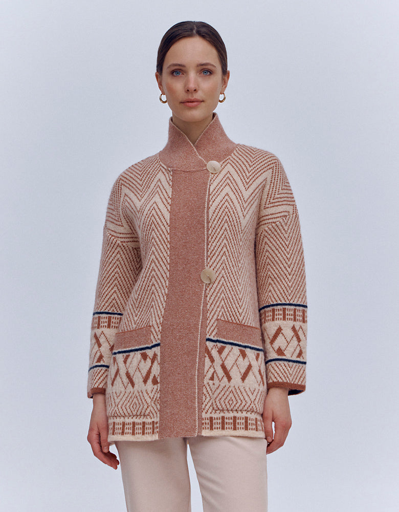 Chaqueta de mohair en punto jacquard VARIATION/86003/781