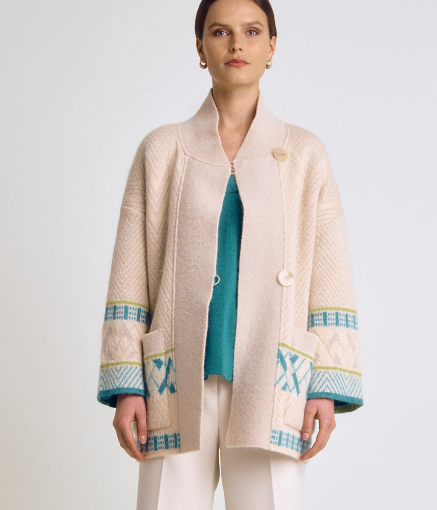 Jacquard knit mohair jacket VARIATION-BIS/86058/861