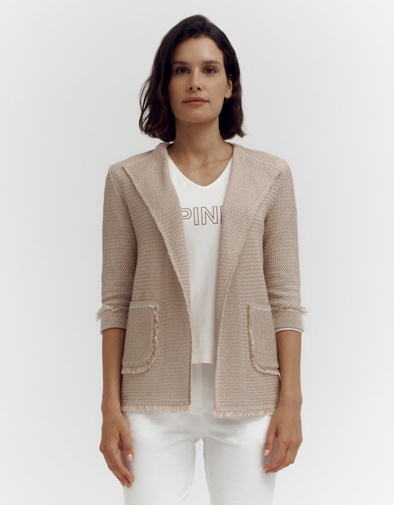 Two-tone knitted jacket VERLAINE/87048/782