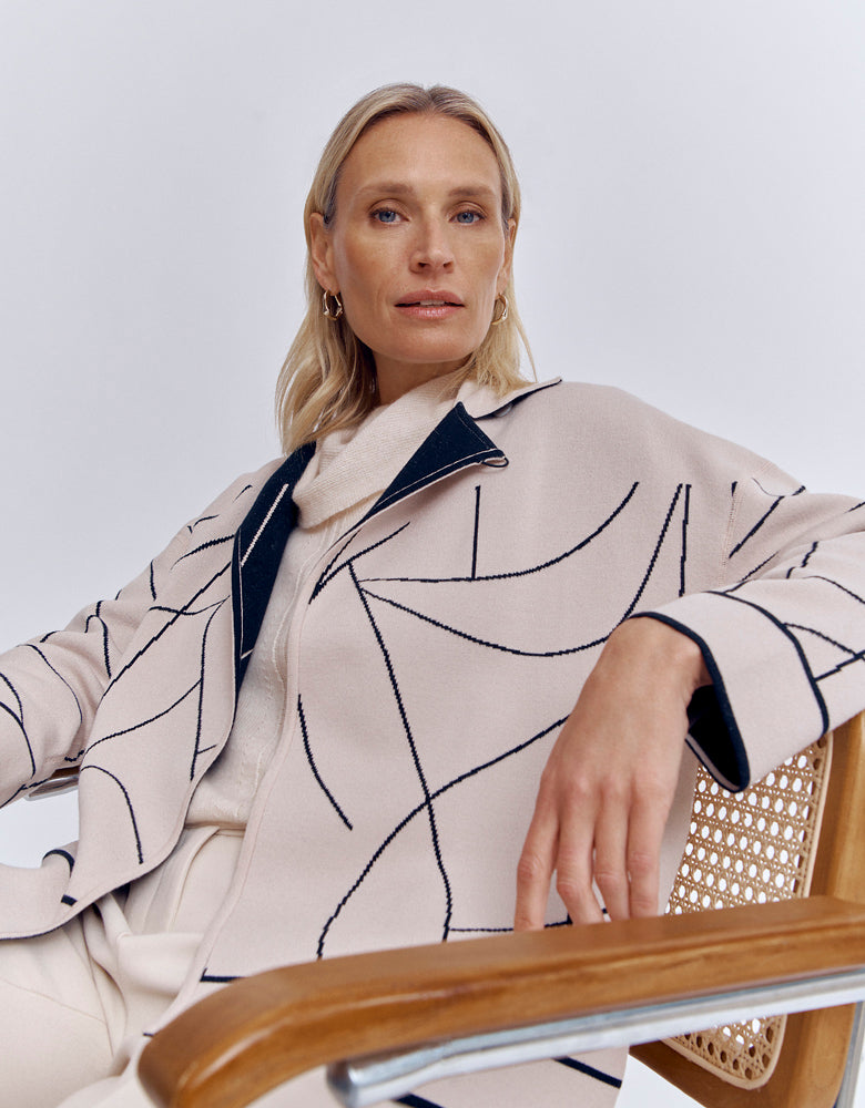 Veste maille jacquard double face VIBRATION/86011/782